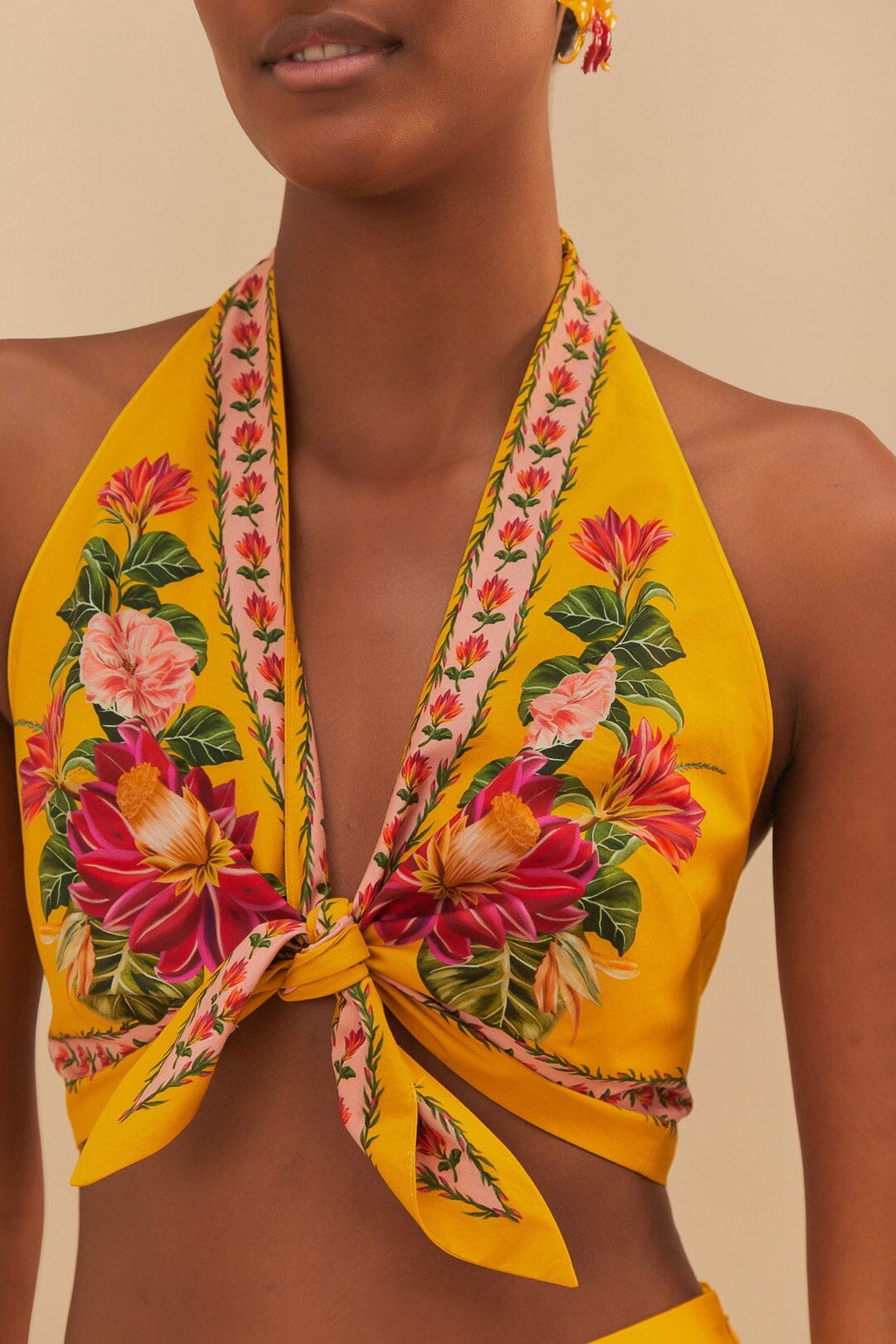 Yellow Spring Awakening Organic Cotton Crop Top