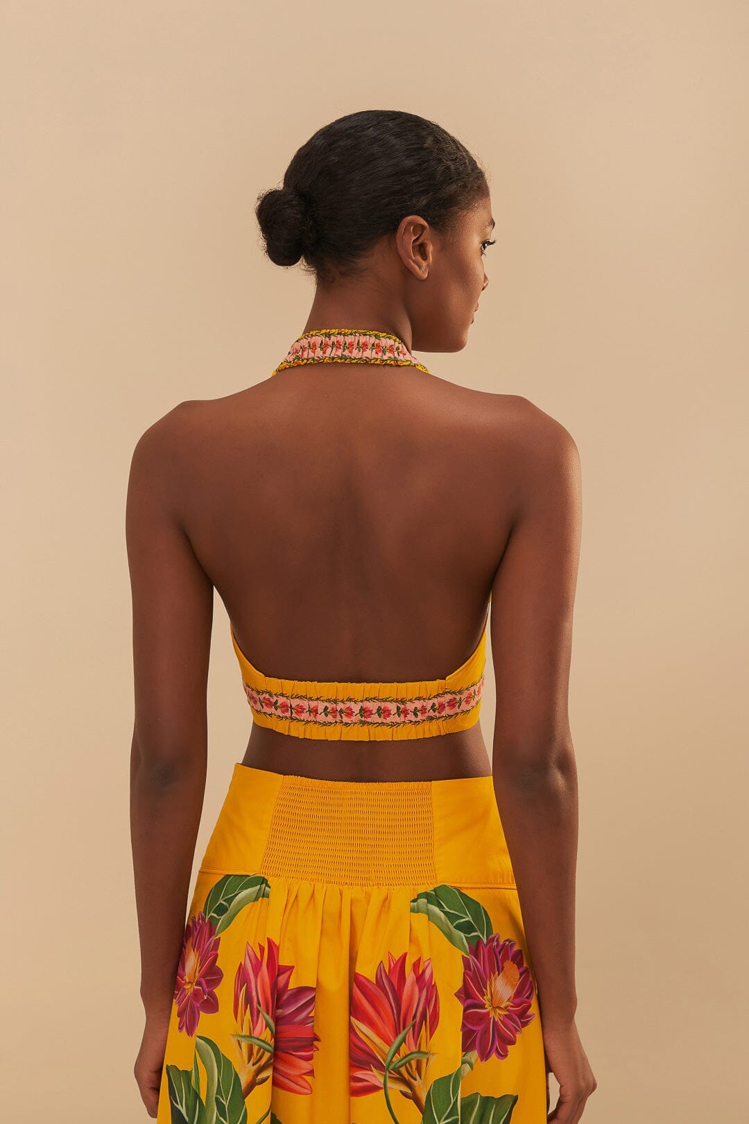 Yellow Spring Awakening Organic Cotton Crop Top