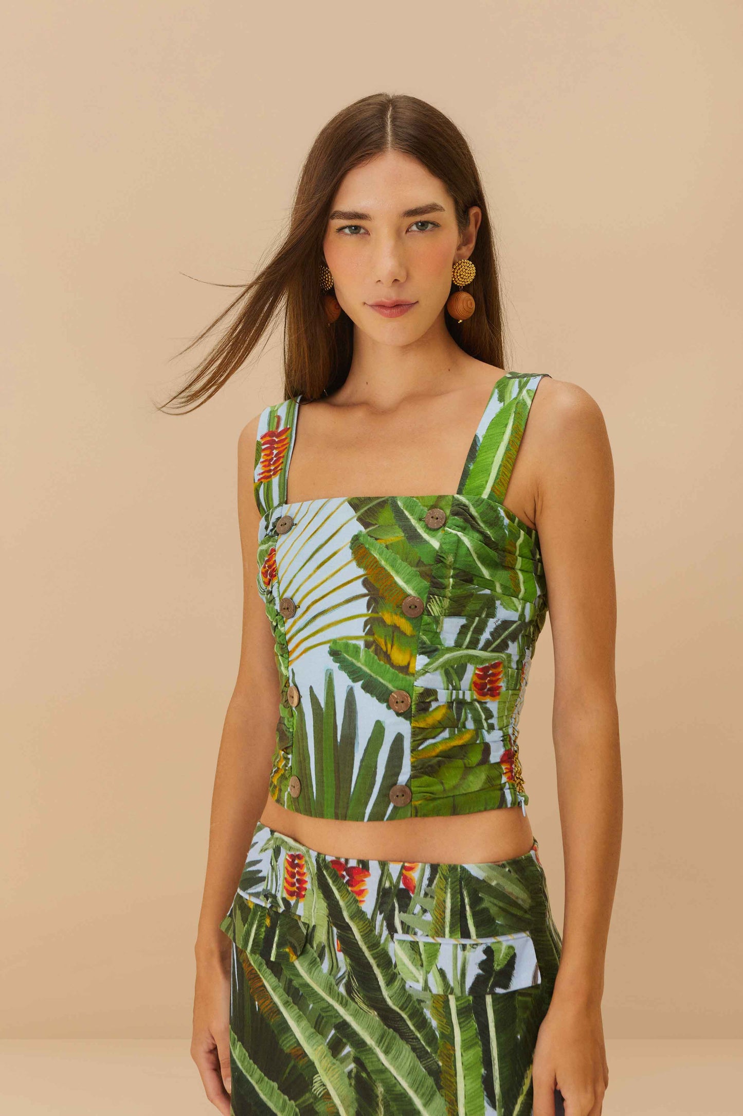 Blue Amazonia Forest LENZING™ ECOVERO™ Euroflax™ Crop Top