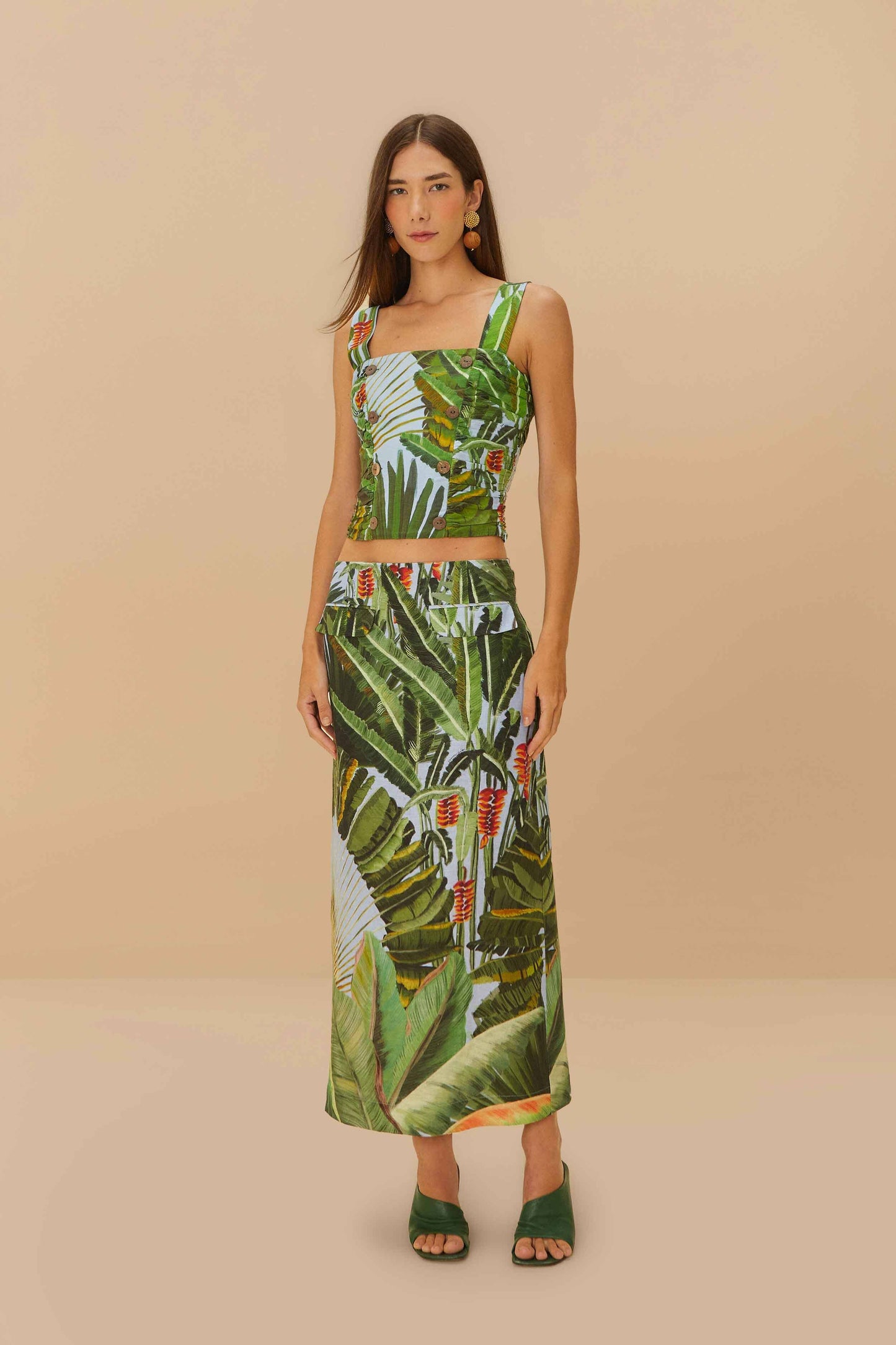 Blue Amazonia Forest LENZING™ ECOVERO™ Euroflax™ Crop Top