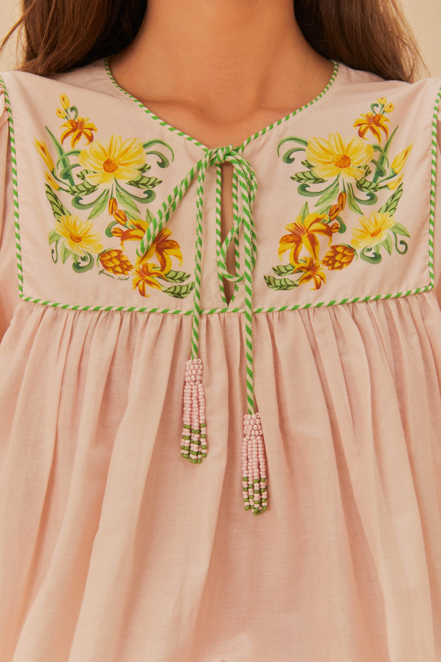 Pink Botanical Beauty Long Sleeve Blouse
