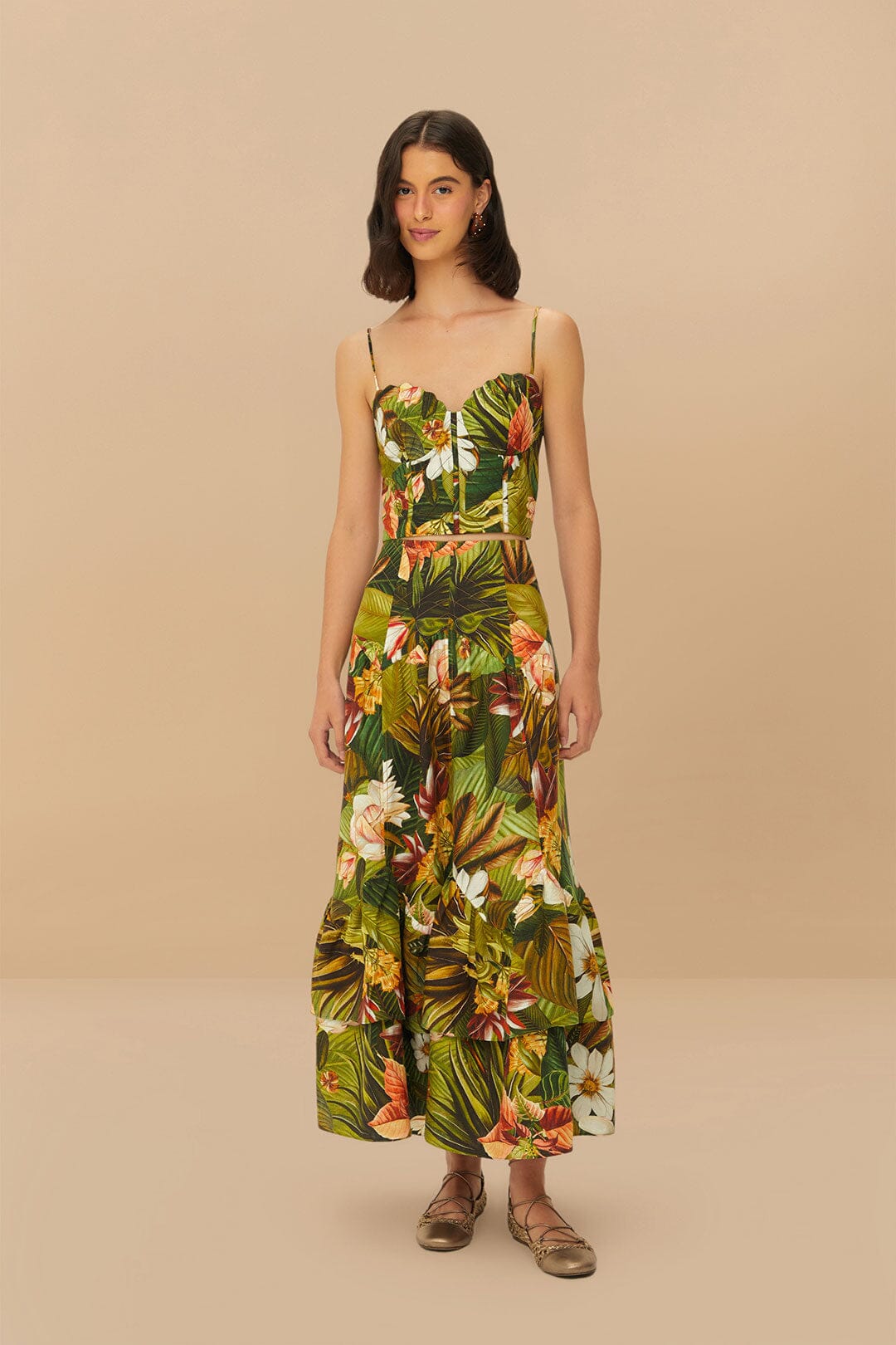 Multicolor Botanical Forest LENZING™ ECOVERO™ Euroflax™ CropTop