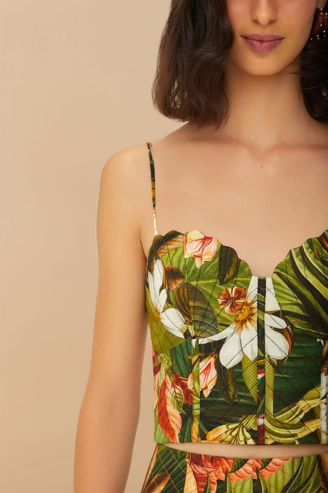 Multicolor Botanical Forest LENZING™ ECOVERO™ Euroflax™ CropTop