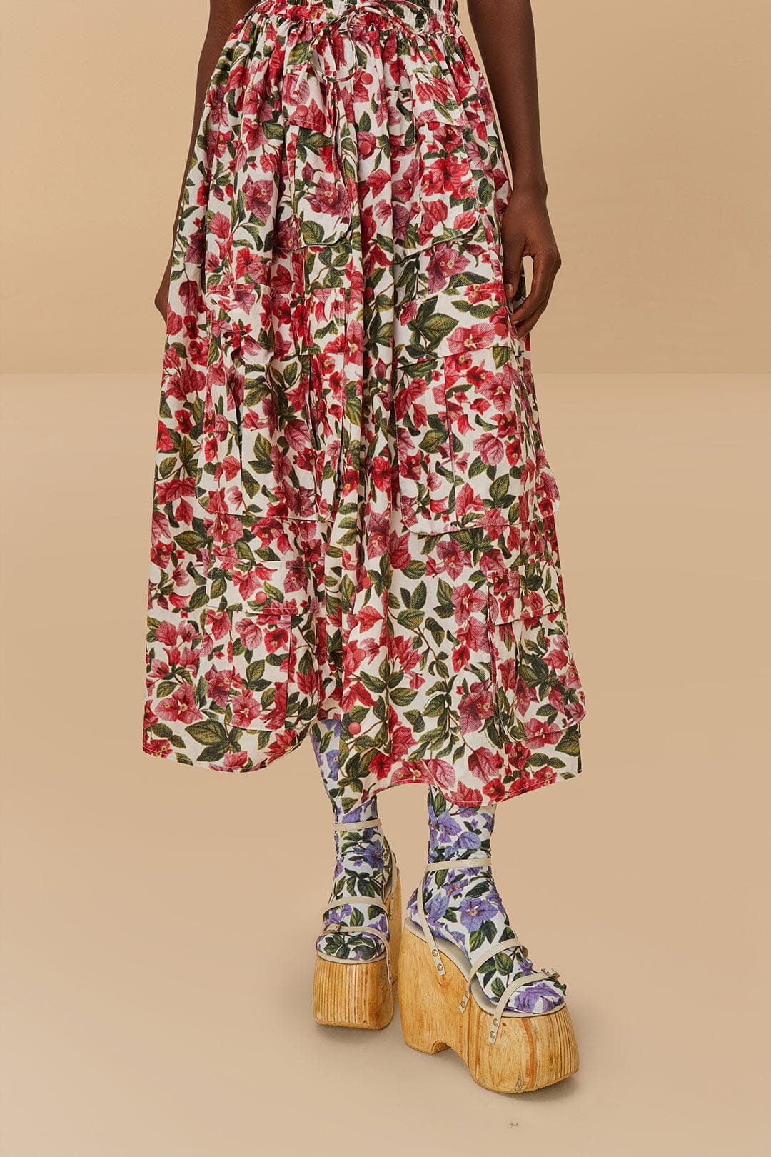 Lilac Halftone Bougainvillea Pants