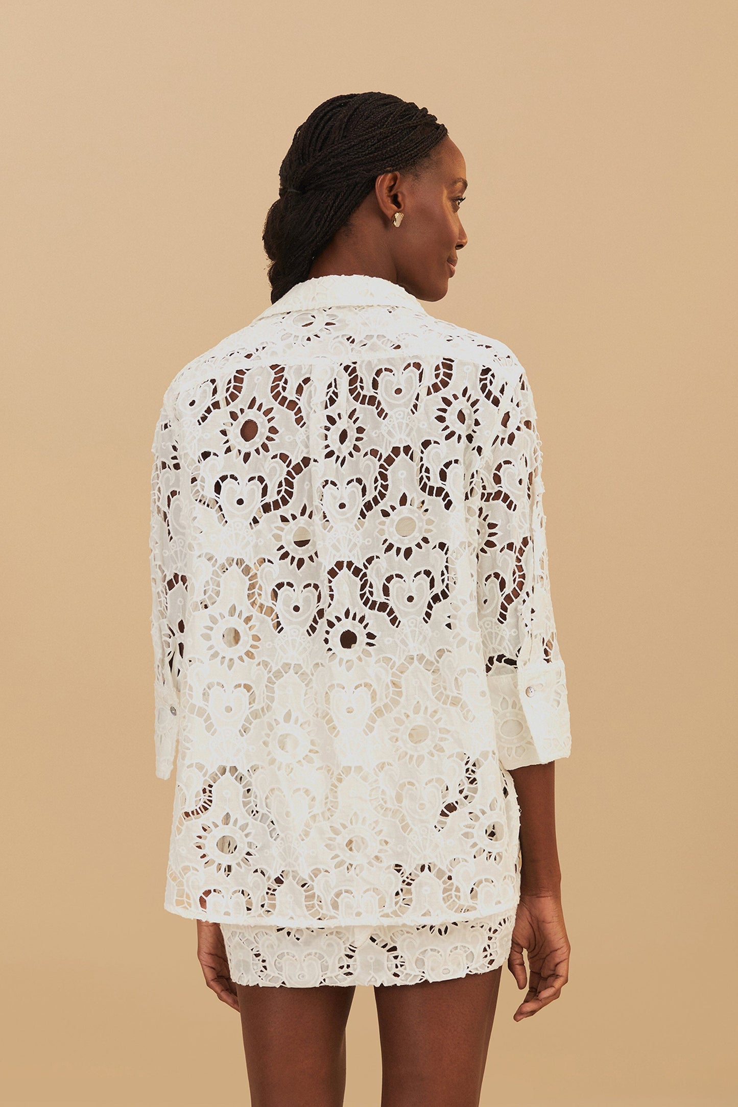 WHITE SUN EYELET SHIRT