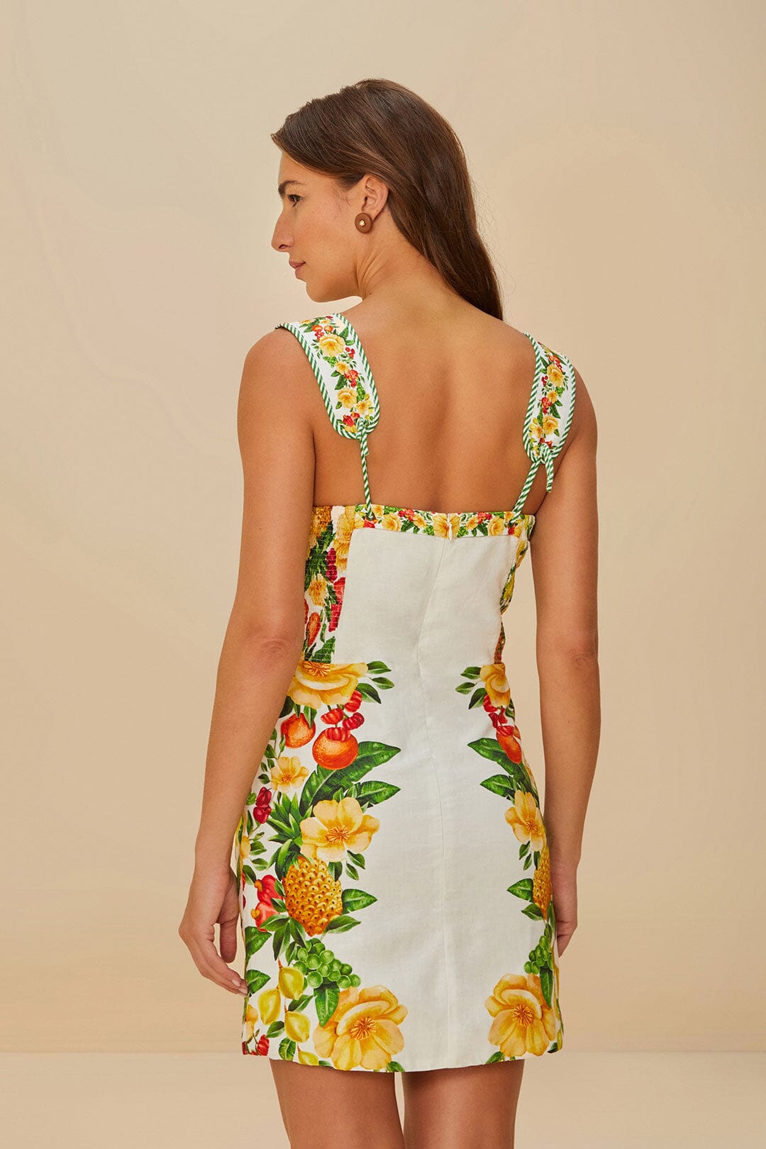 Off-White Picnic Flowers LENZING ECOVERO Euroflax Mini Dress