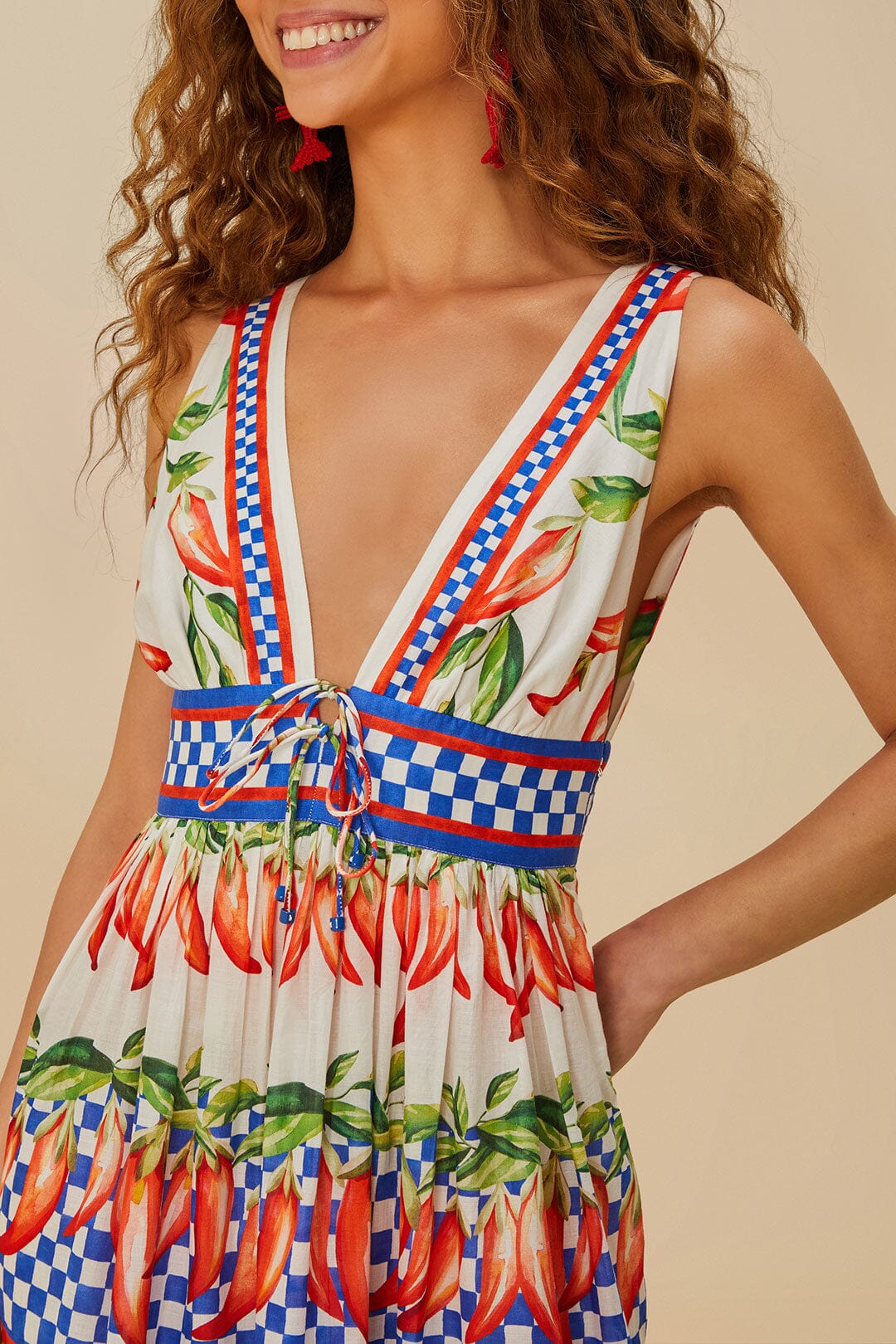 Off-White Picnic Peppers Ainika Midi Dress
