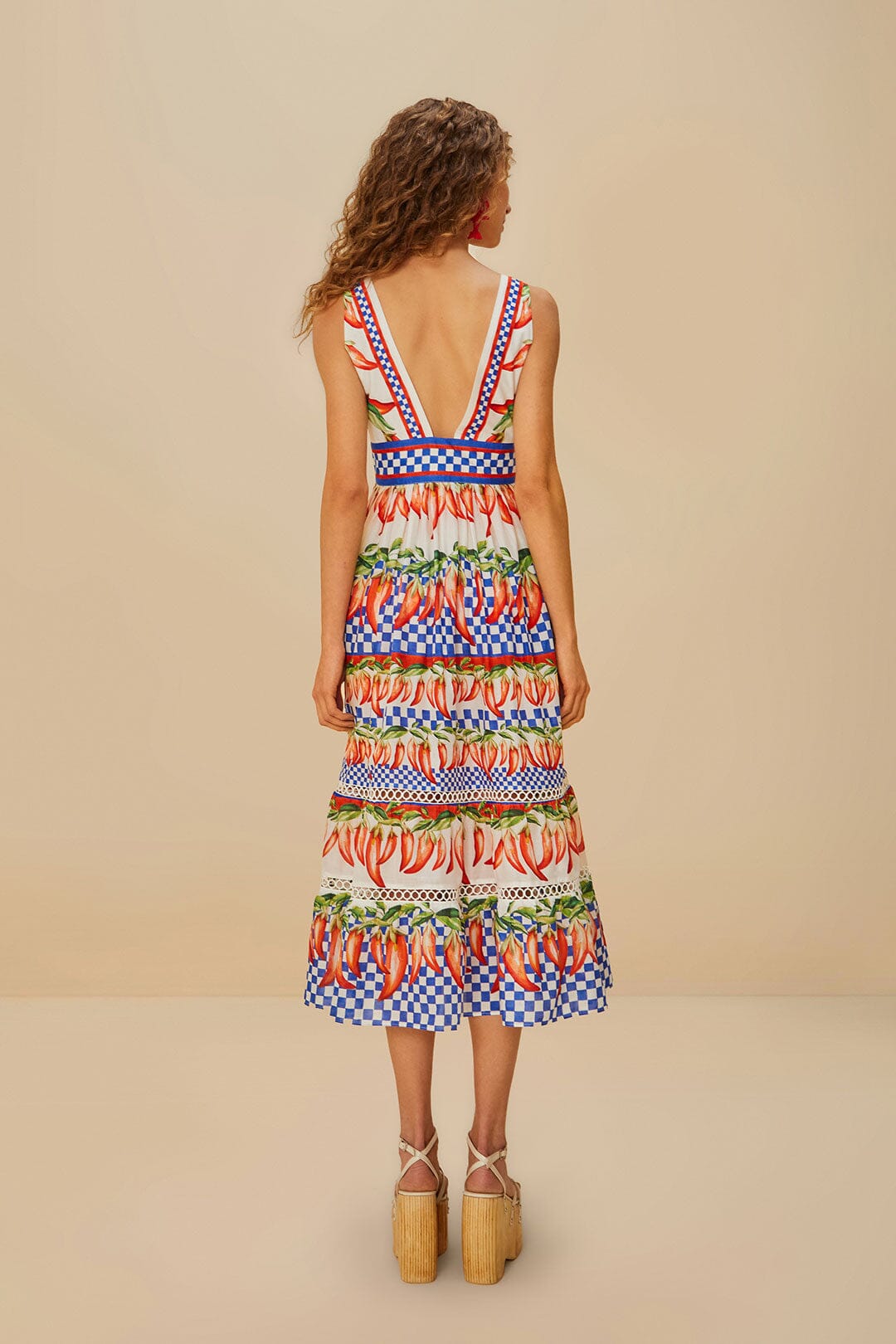 Off-White Picnic Peppers Ainika Midi Dress