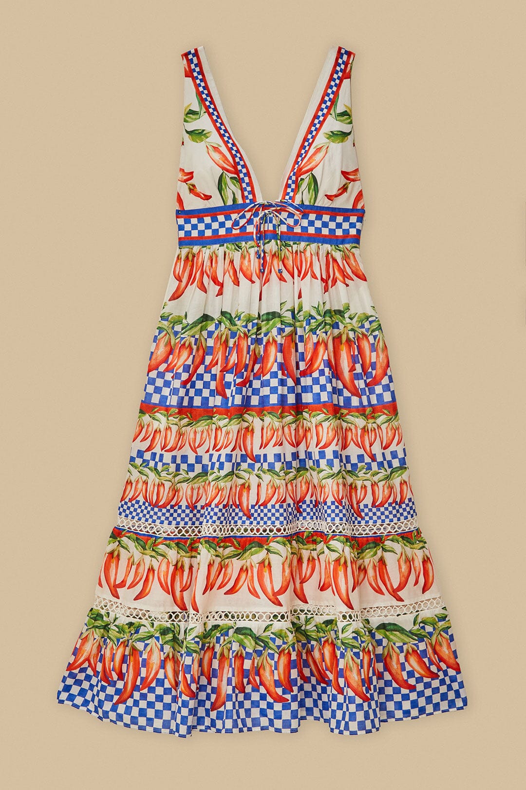 Off-White Picnic Peppers Ainika Midi Dress