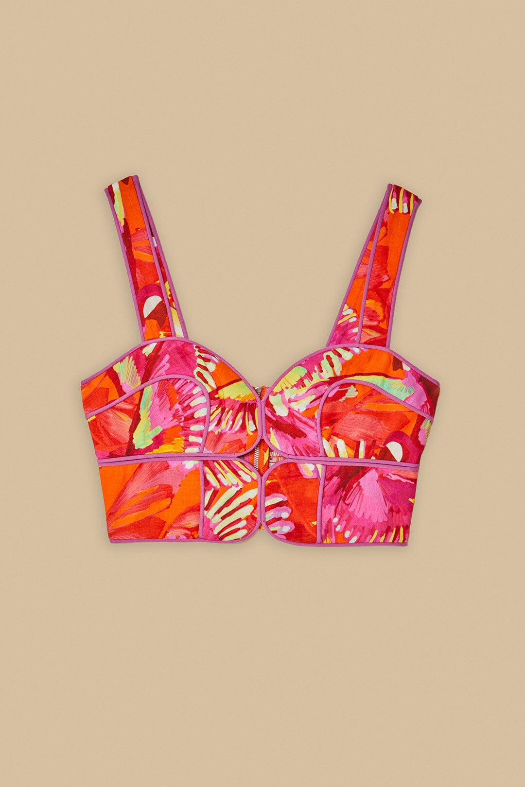 Orange Flying Birds LENZING™ ECOVERO™ Euroflax™ Crop Top