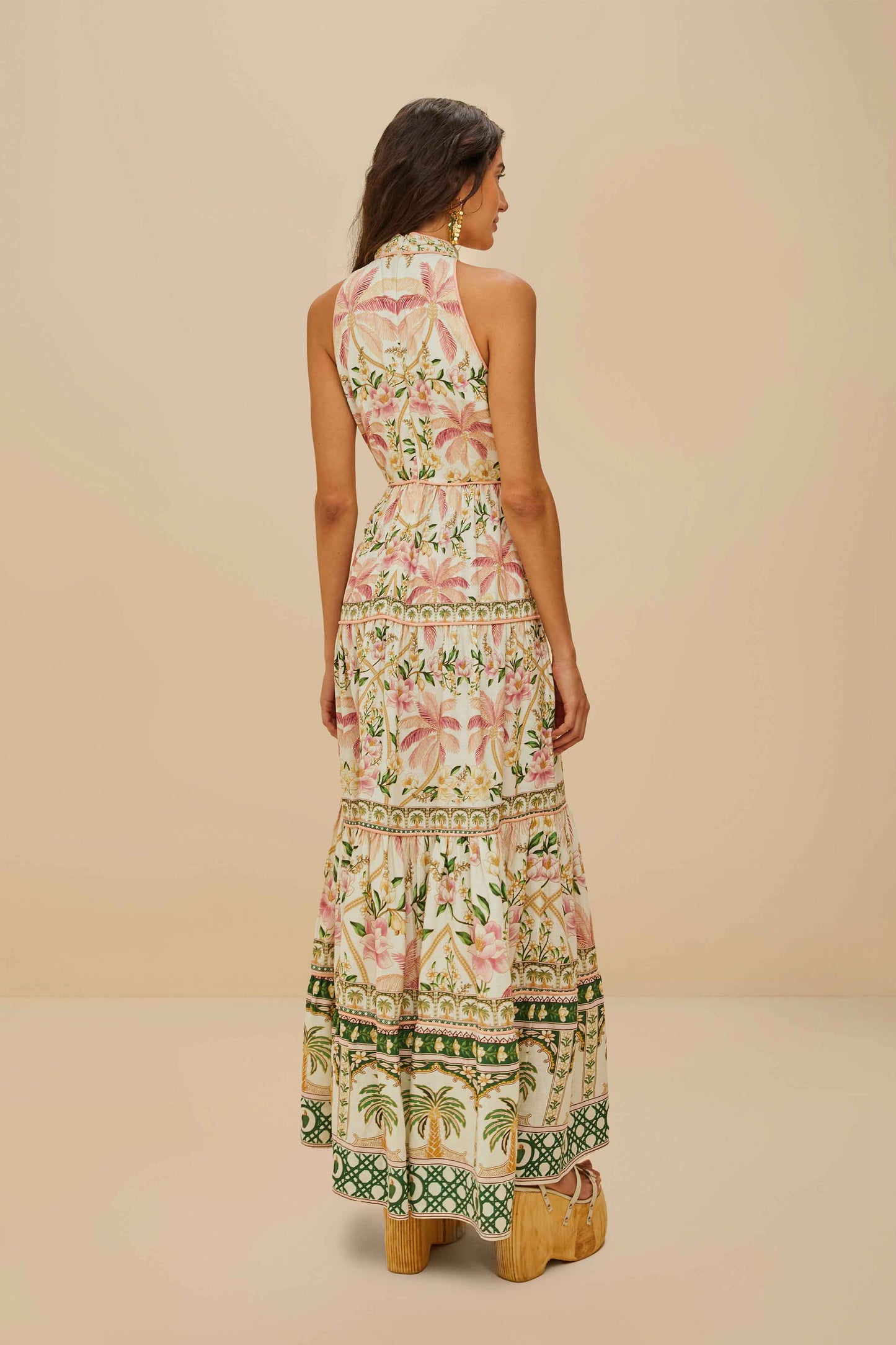 Off-White Palm Dream LENZING™ ECOVERO™ Euroflax™ Maxi Dress