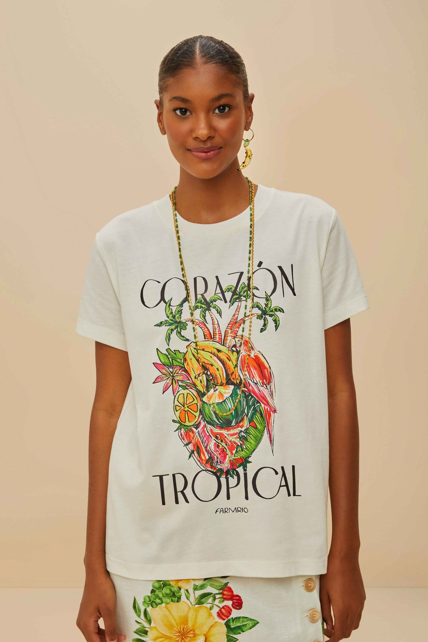 Off-White Corazón Tropical Organic Cotton T-Shirt