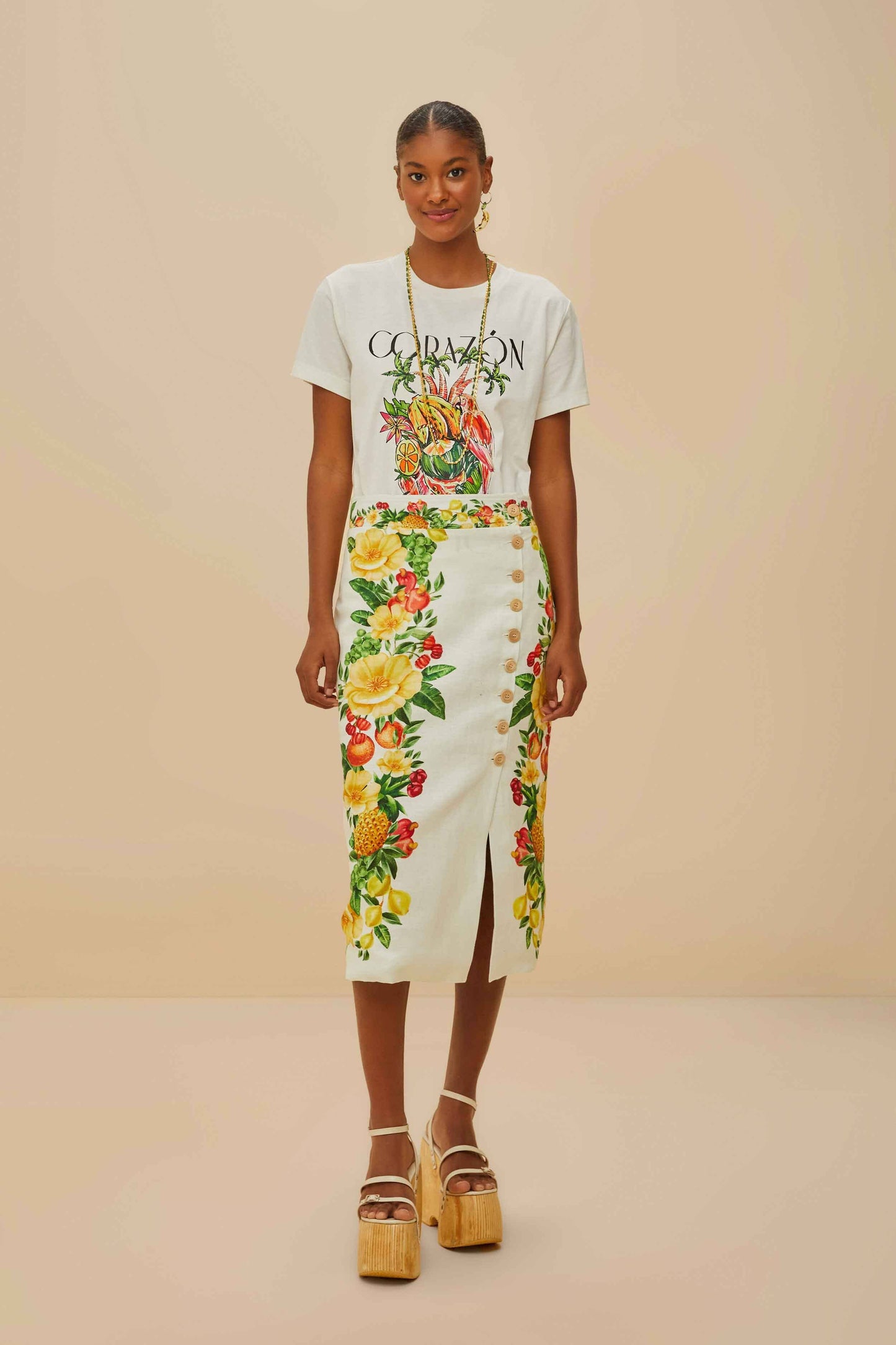 Off-White Corazón Tropical Organic Cotton T-Shirt