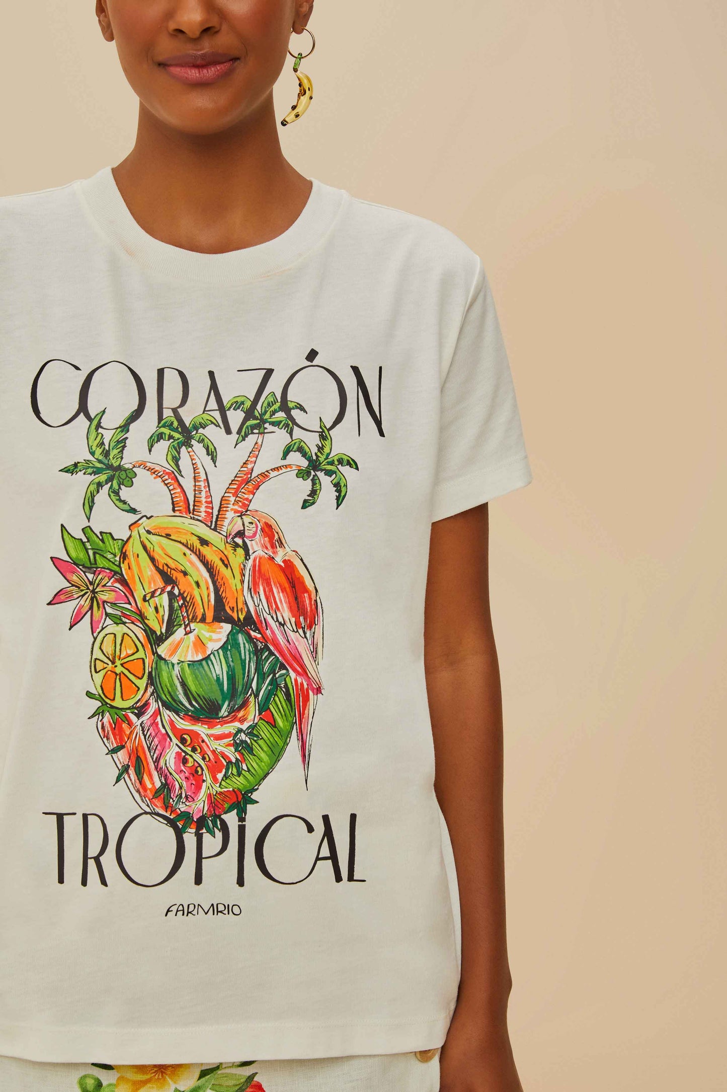 Off-White Corazón Tropical Organic Cotton T-Shirt