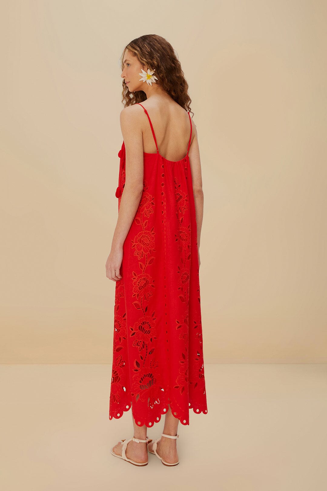 Red Flowers Richelieu LENZINGâ„¢ ECOVEROâ„¢ Euroflaxâ„¢ Maxi Dress