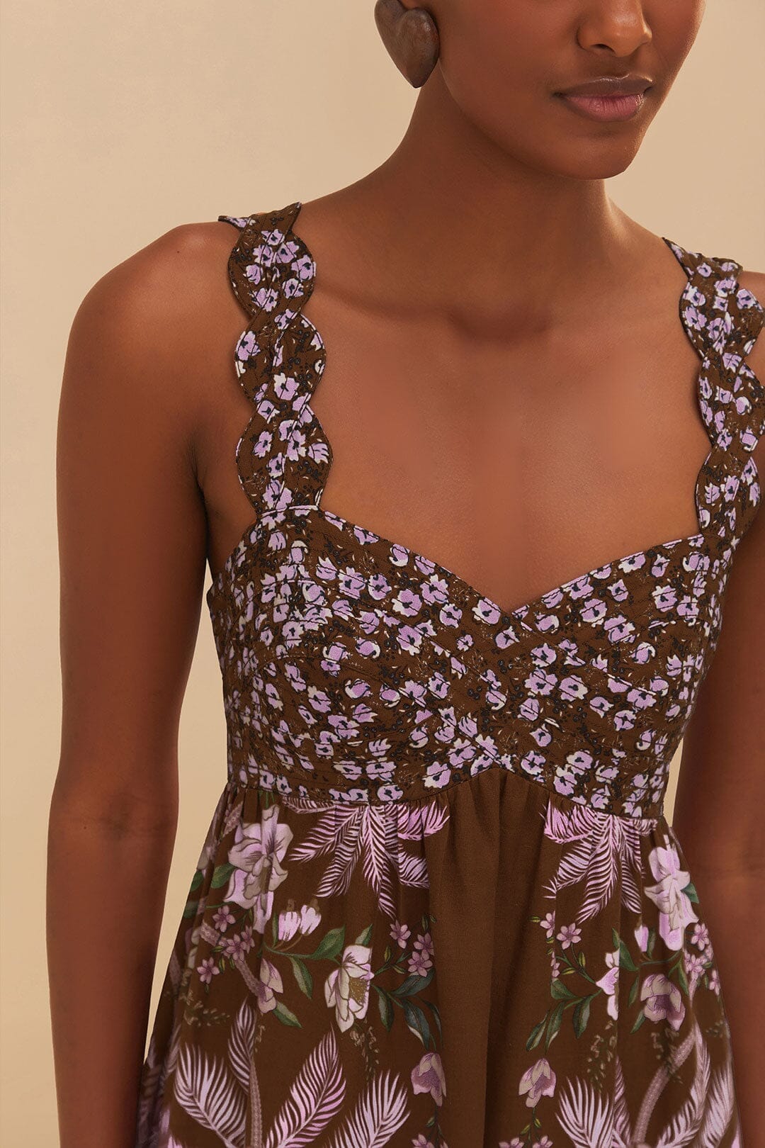 Brown Palm Dream LENZING™ ECOVERO™ Euroflax™ Maxi Dress