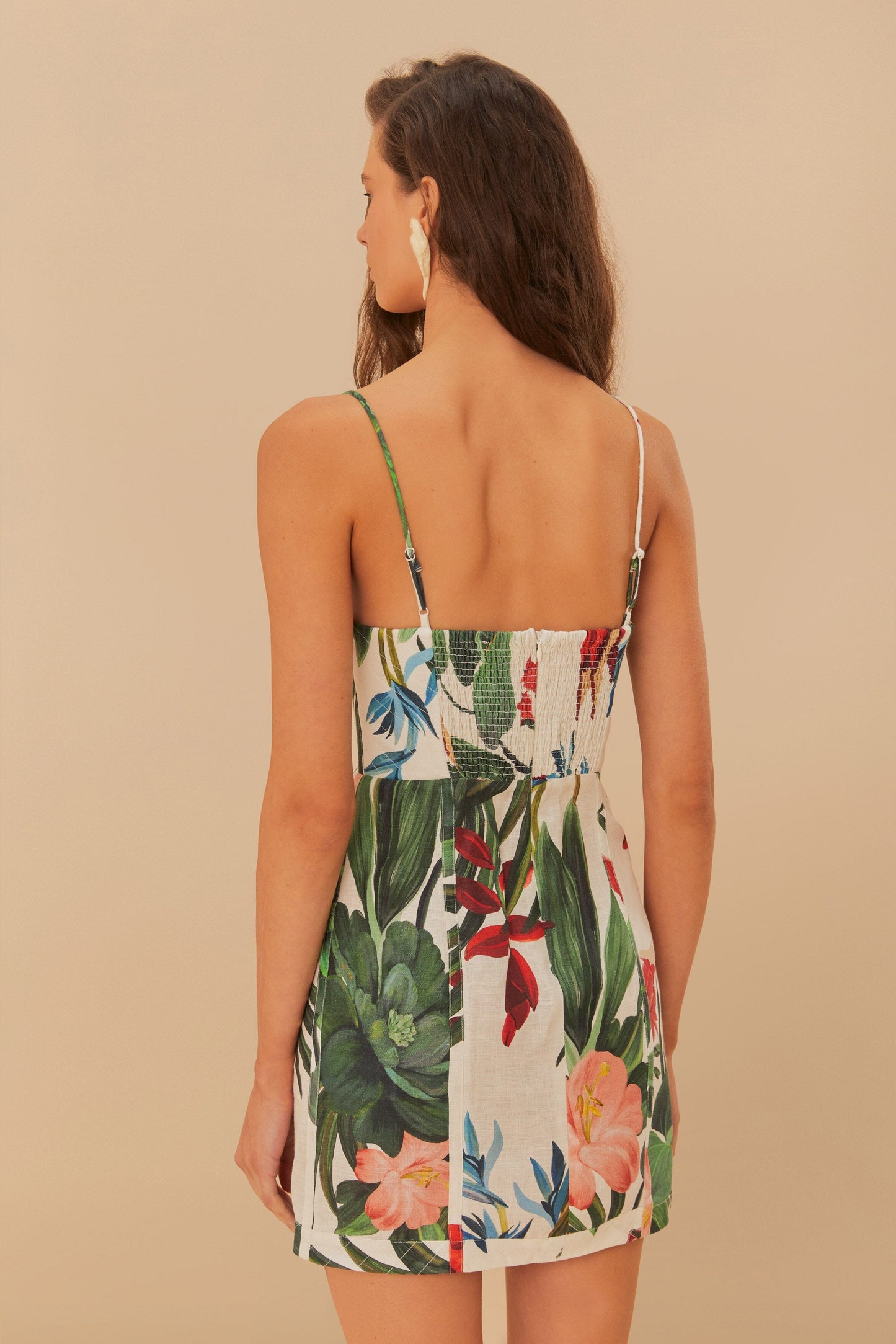 Off-White Midnight Macaw Fiesta Euroflax™ Premium Linen Mini Dress