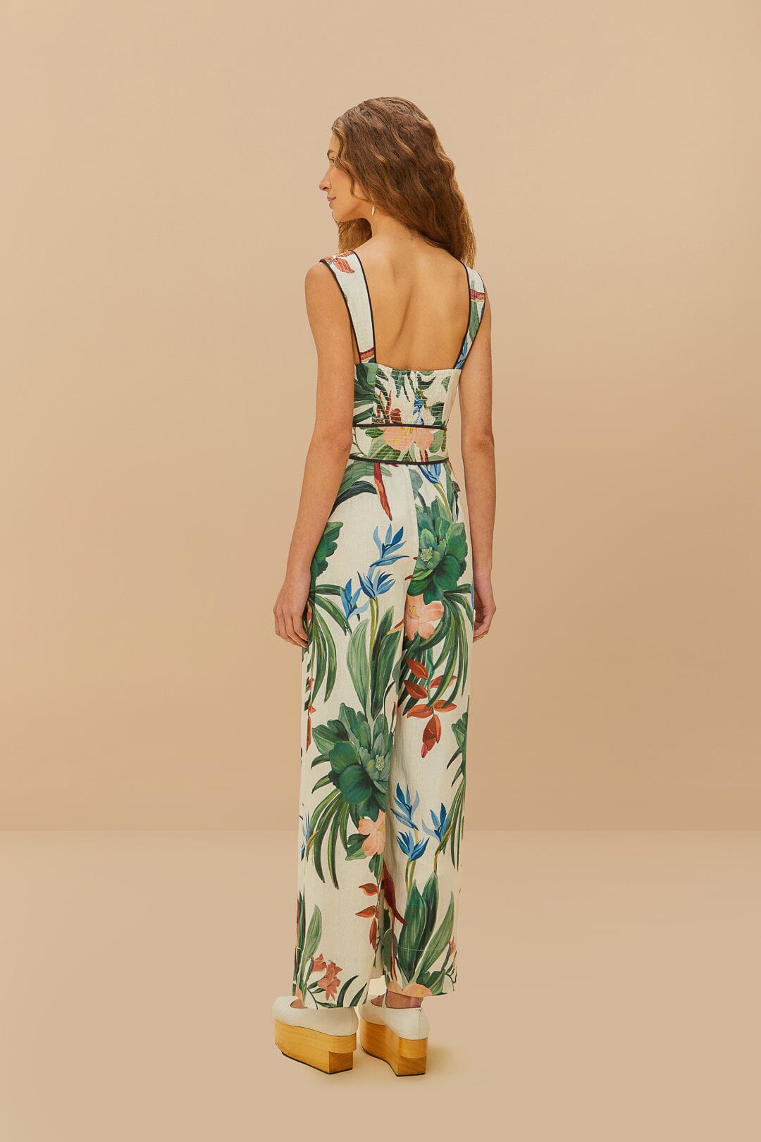 Off-White Midnight Macaw Fiesta LENZING™ ECOVERO™ Euroflax™ Jumpsuit