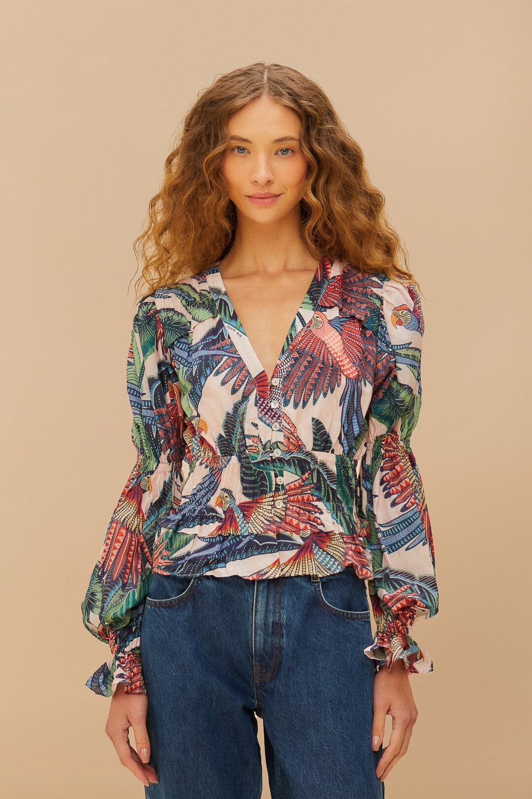 Pink Macaw Flight Blouse