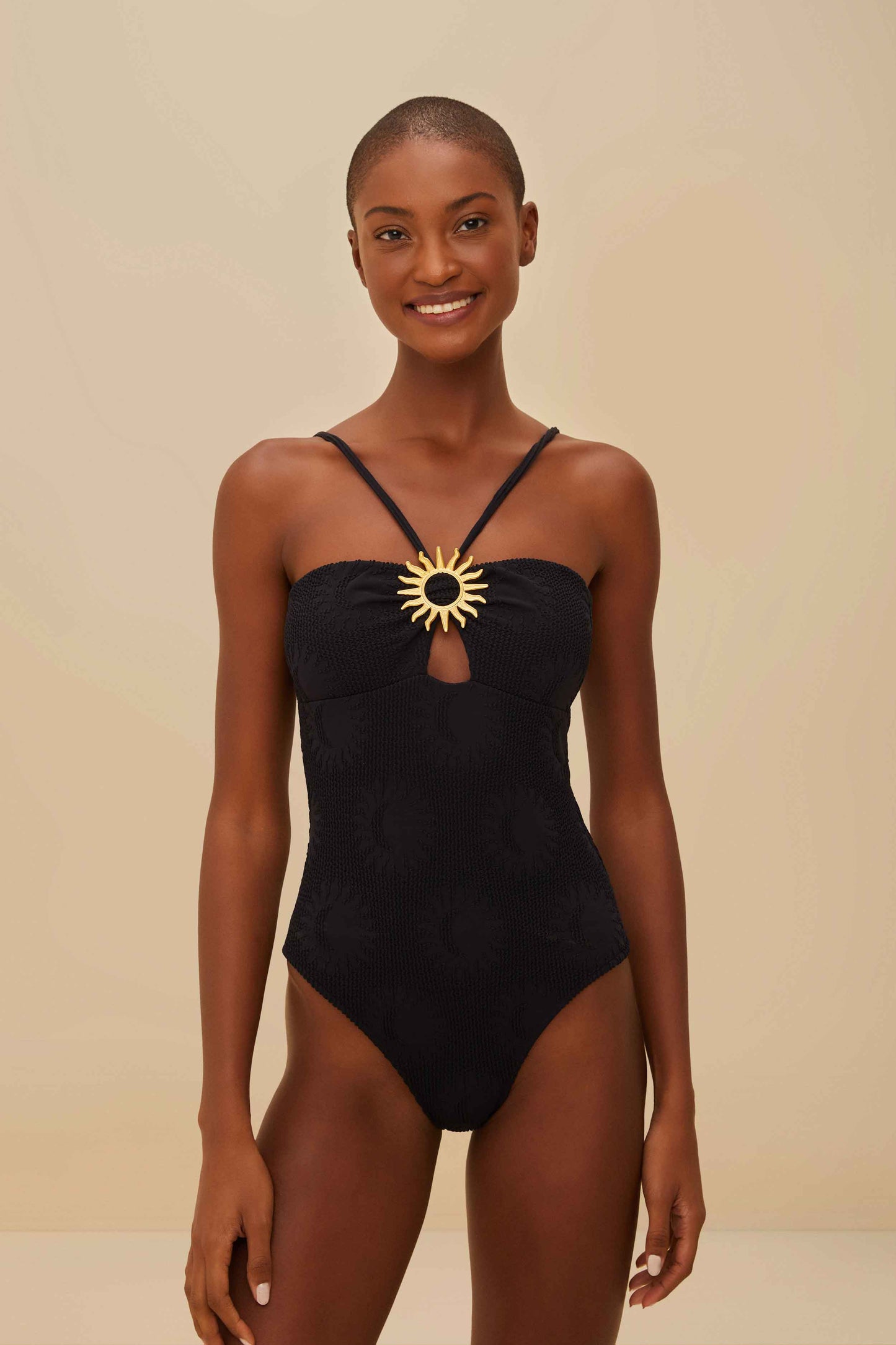 Black Sunny Moon One-Piece Swimsuit