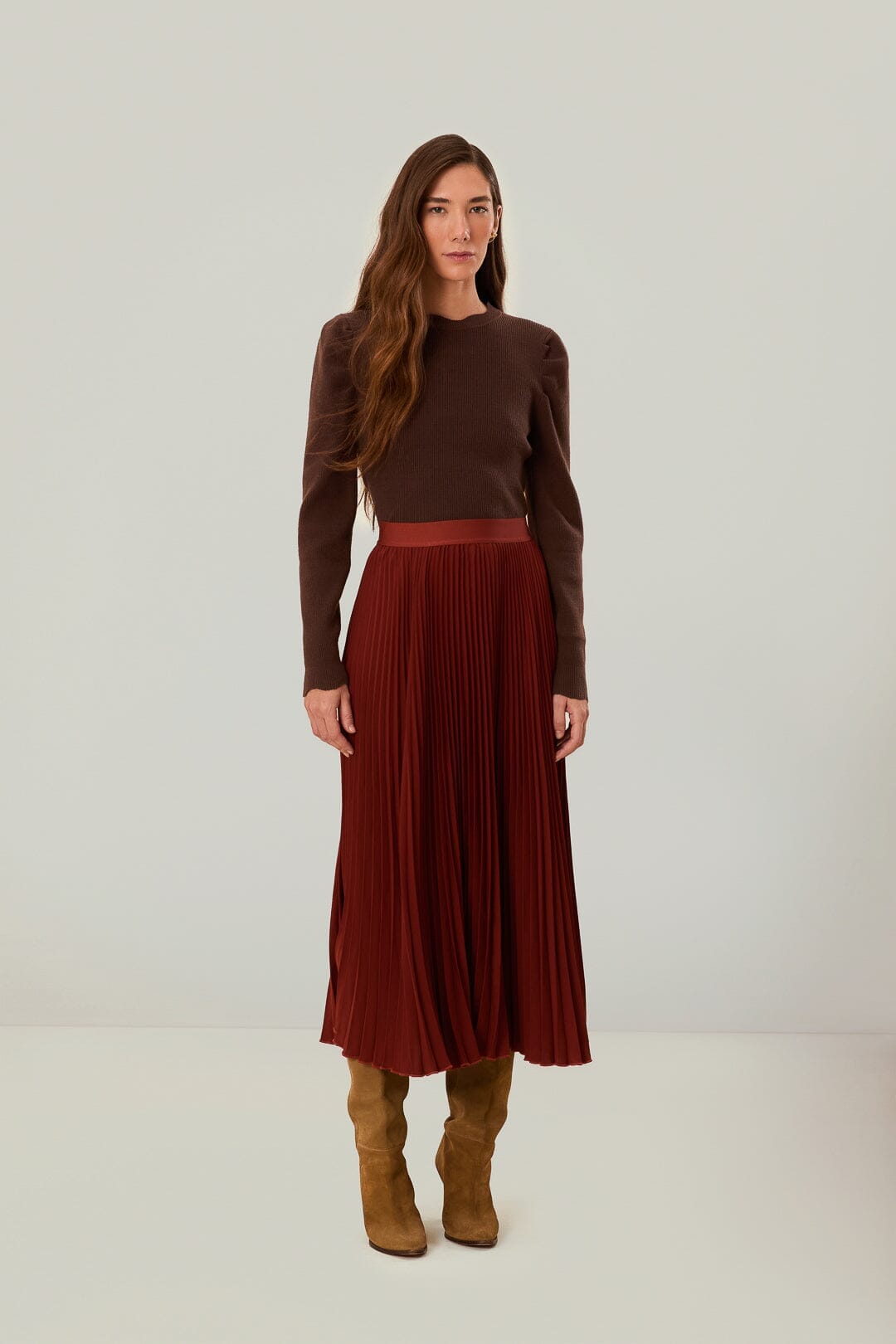 Pleated Maxi Skirt