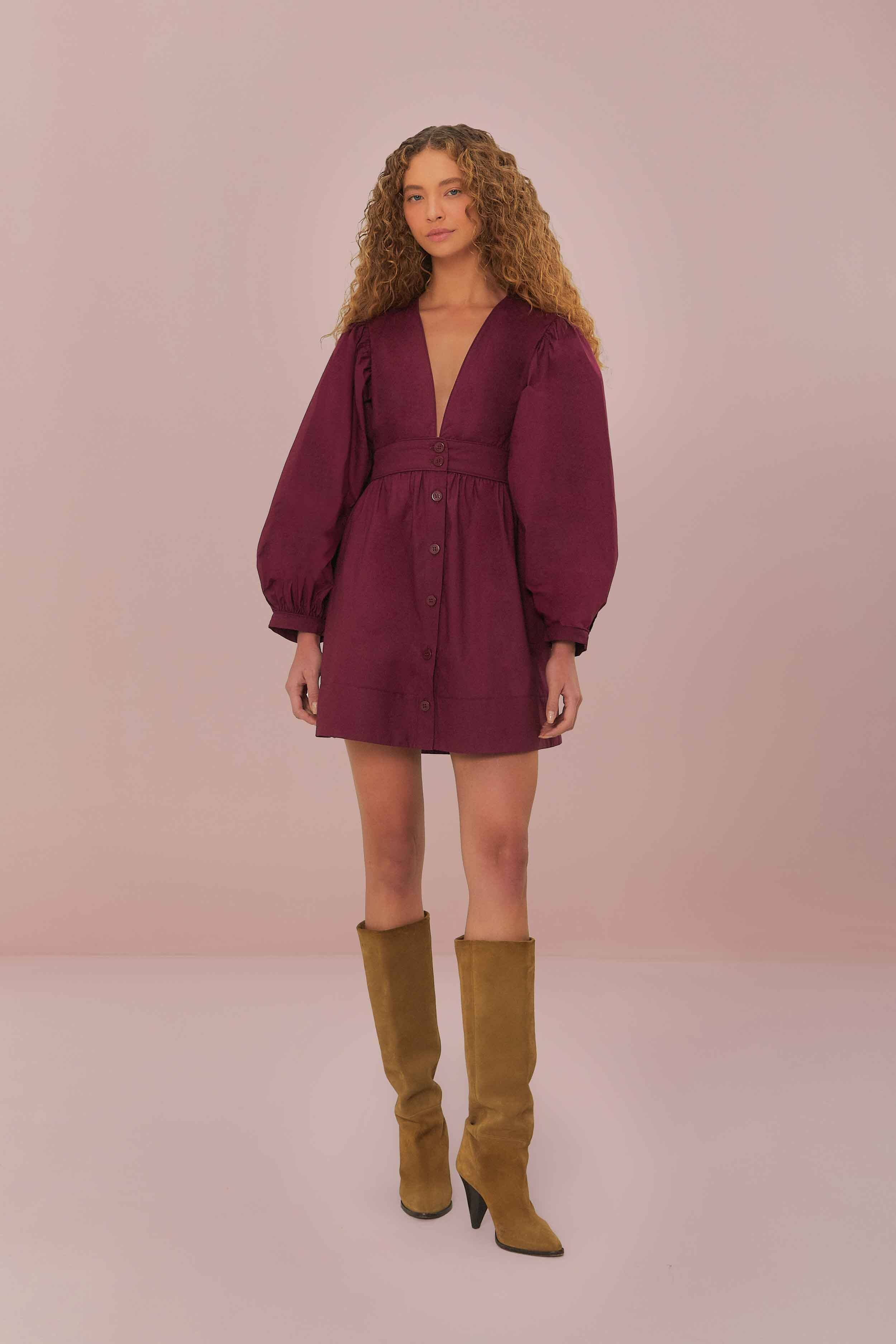 Puff Sleeve Mini Dress