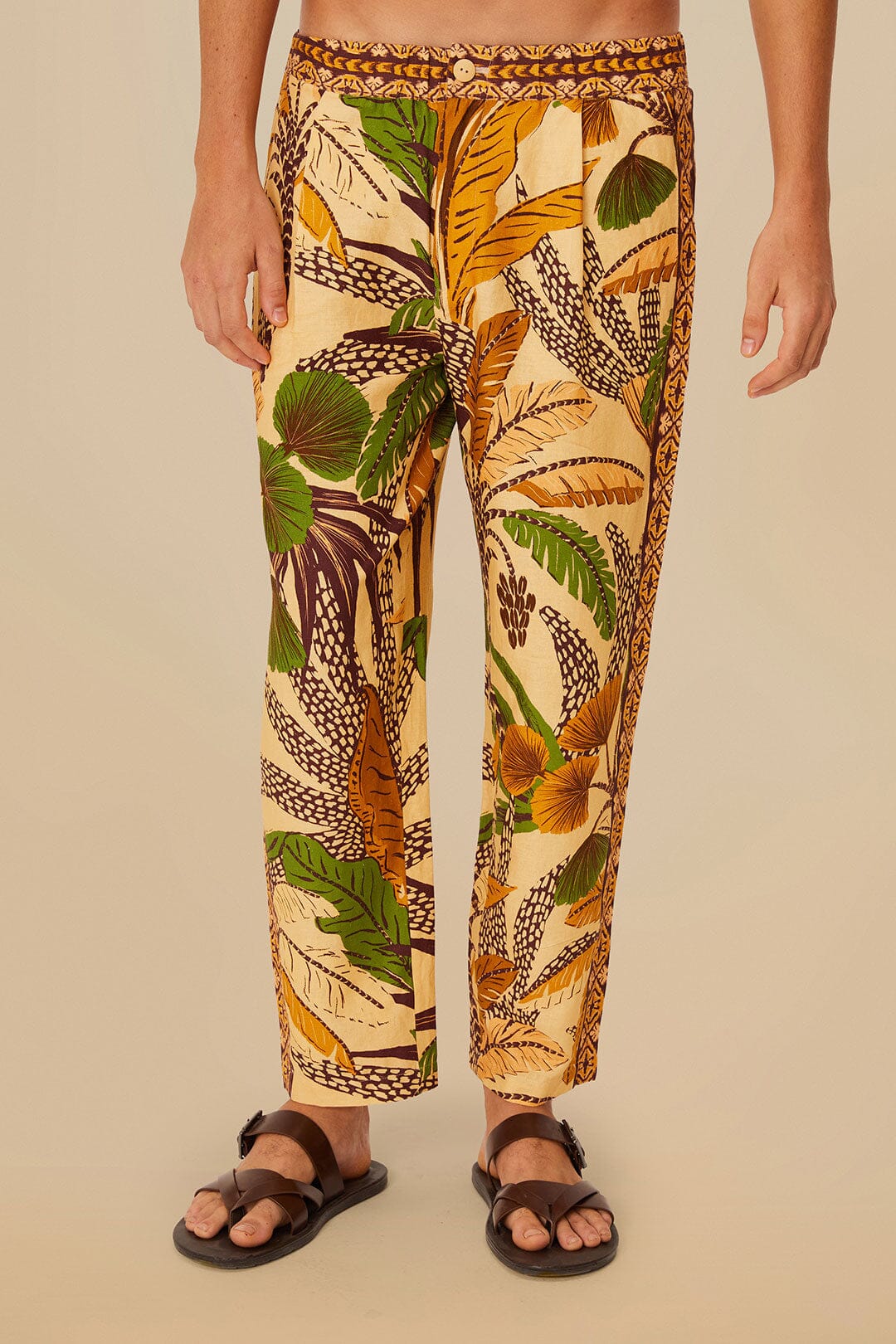 Sand Foliage Sketch LENZING™ ECOVERO™ Euroflax™ Pants