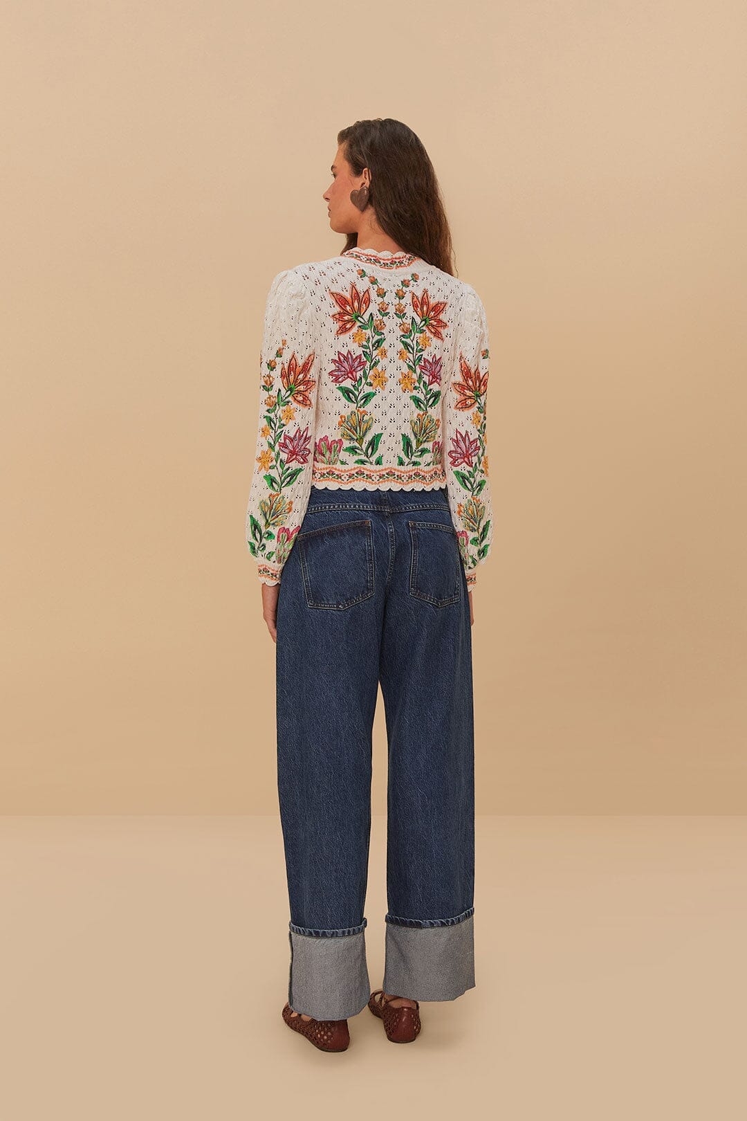 Denim Low Waist Wide Pants