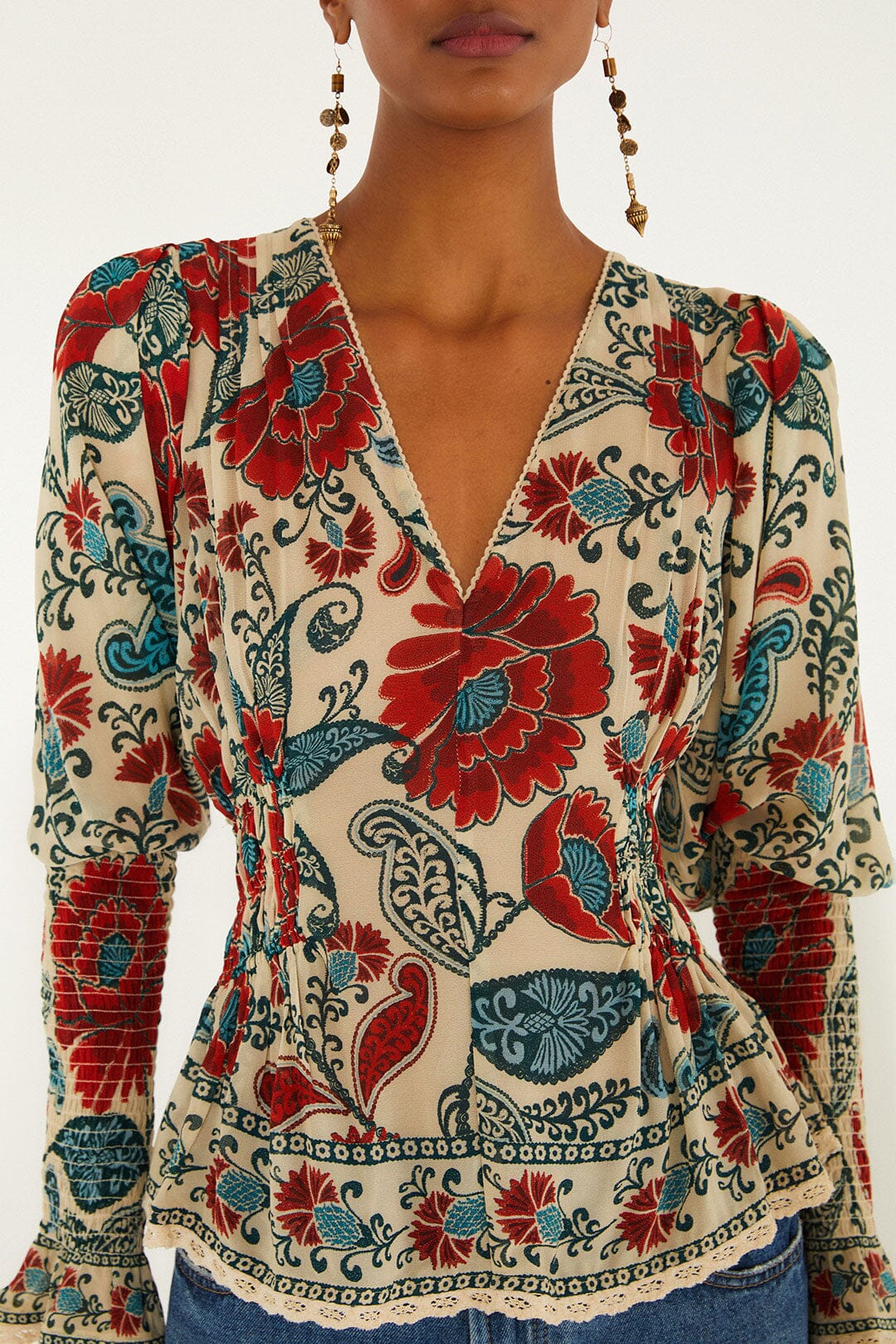Sand Francesca Long Sleeve Blouse