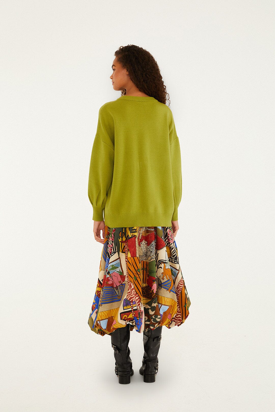 Green Nature Lovers Embroidered Sweater