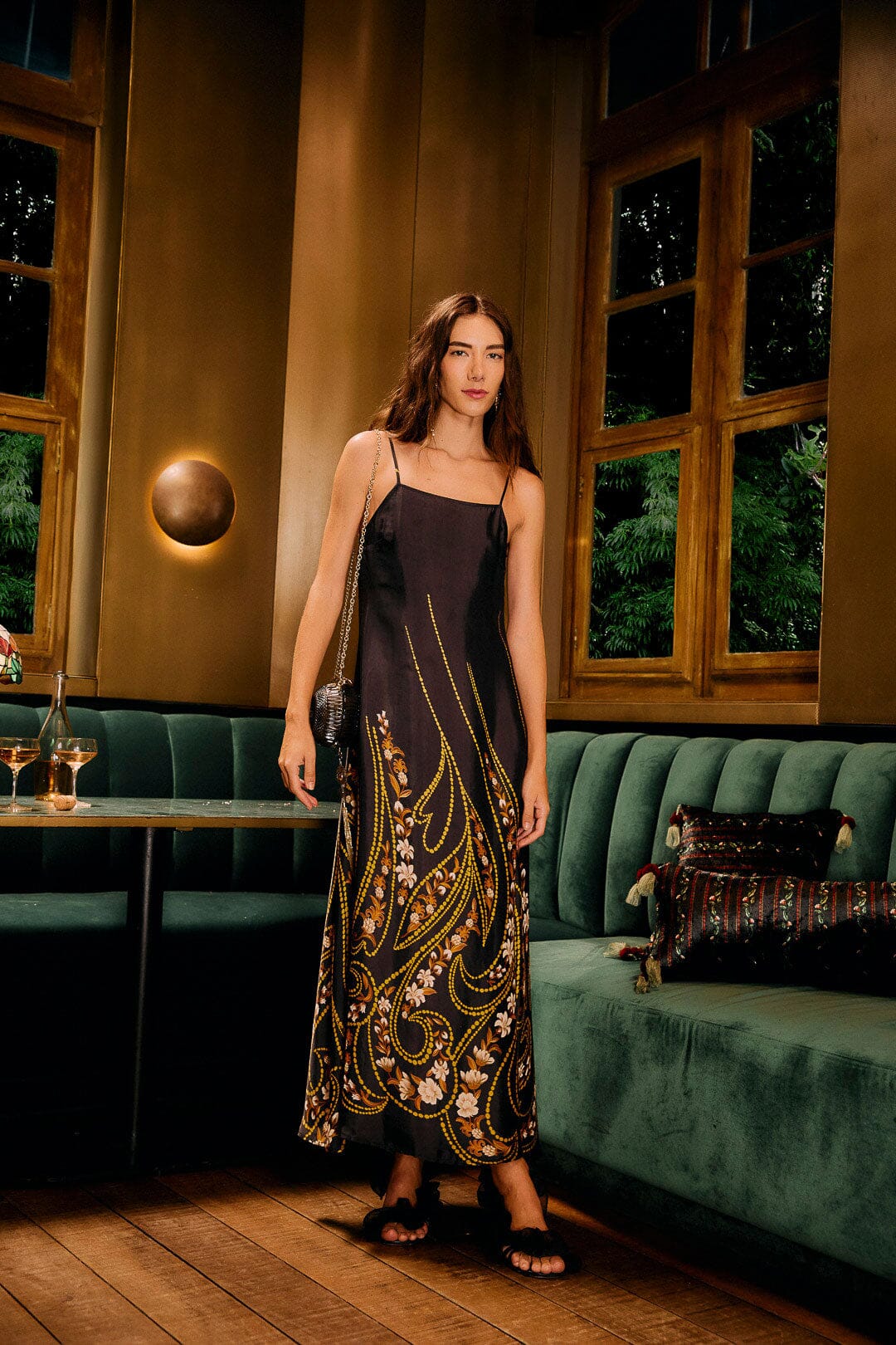 Black Garden Lenzing™ Ecovero™ Viscose Slip Midi Dress