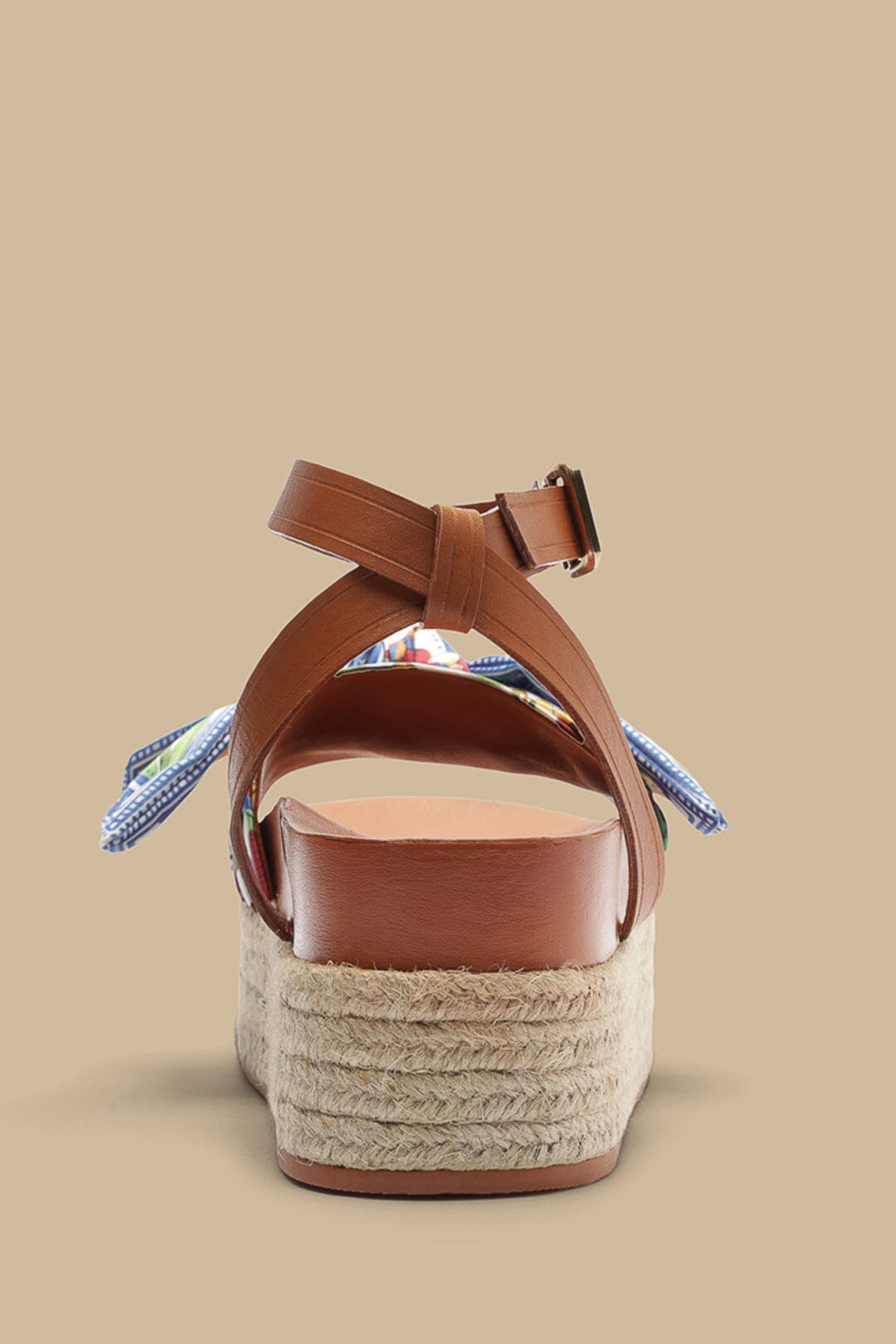 Camel Scarf Flatform Espadrille