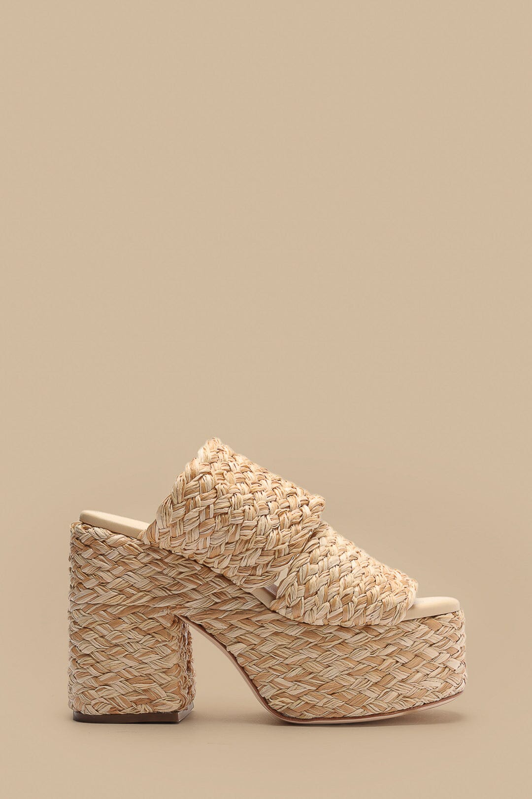 Natural Braided Raffia Platform Sandal
