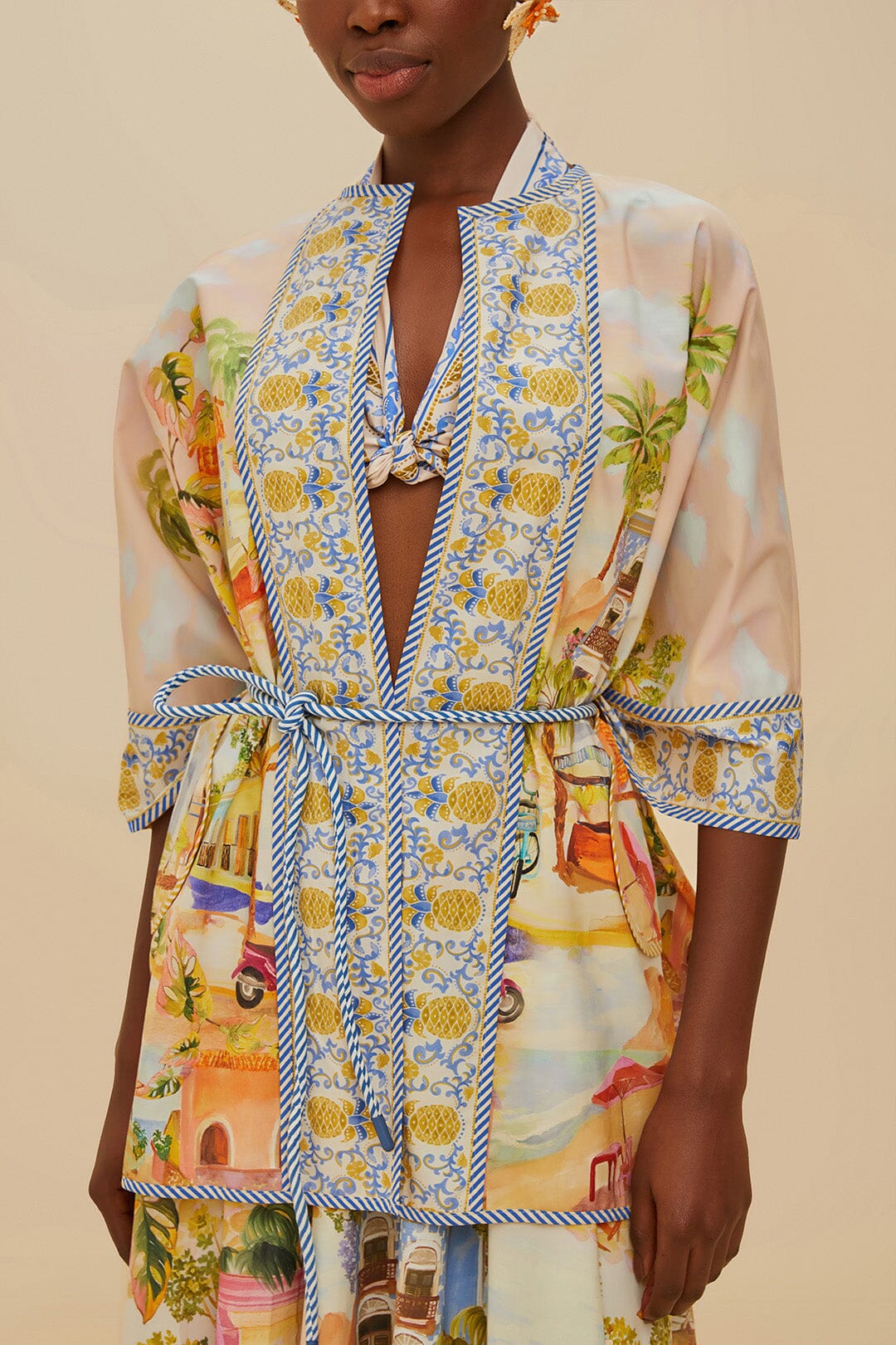 Multicolor Aracati Organic Cotton Kimono