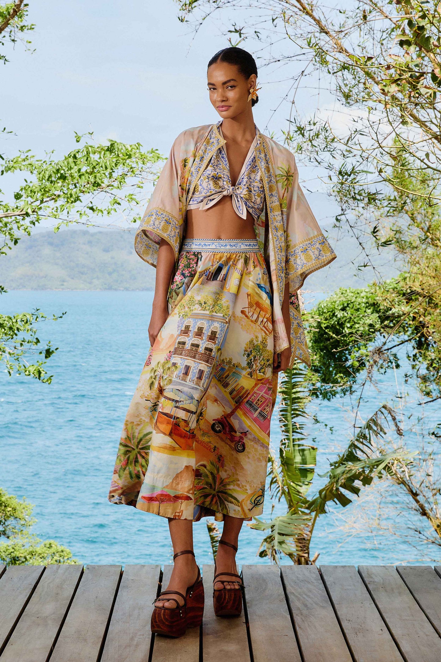 Multicolor Aracati Organic Cotton Kimono