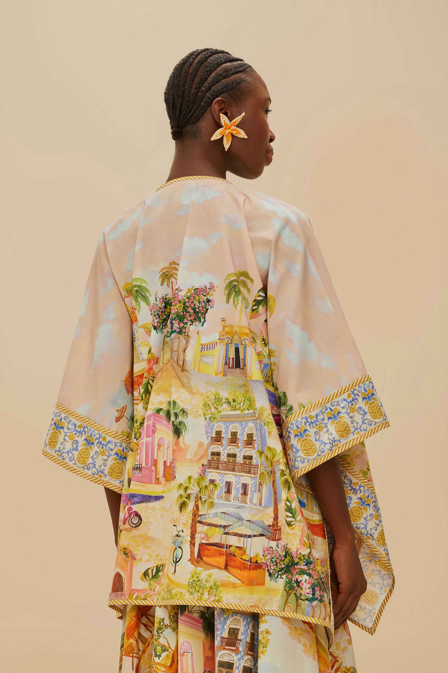 Multicolor Aracati Organic Cotton Kimono