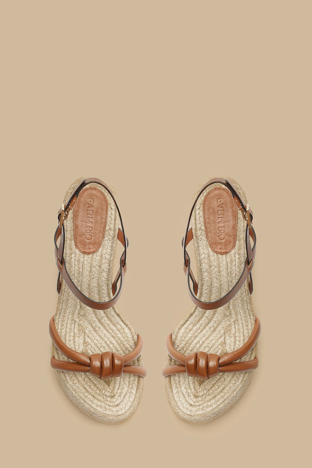 Camel Knot Wedge Sandal