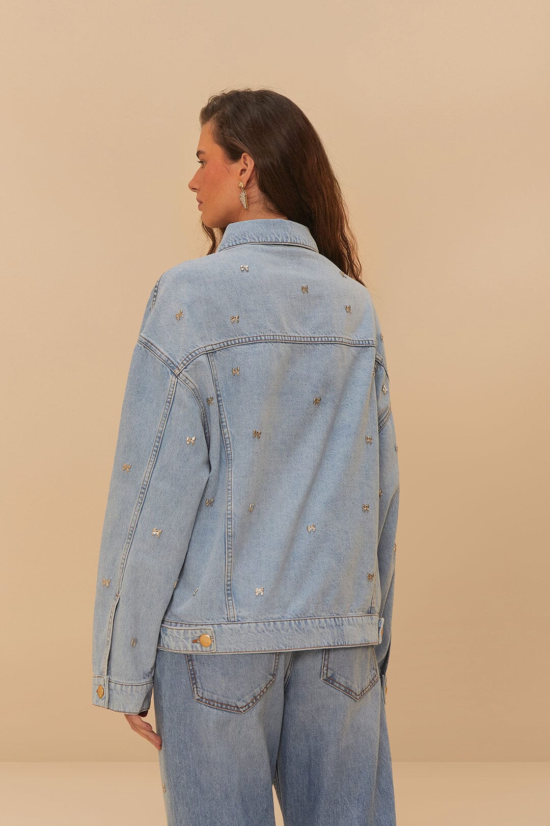 Bows Embroidery Denim Jacket