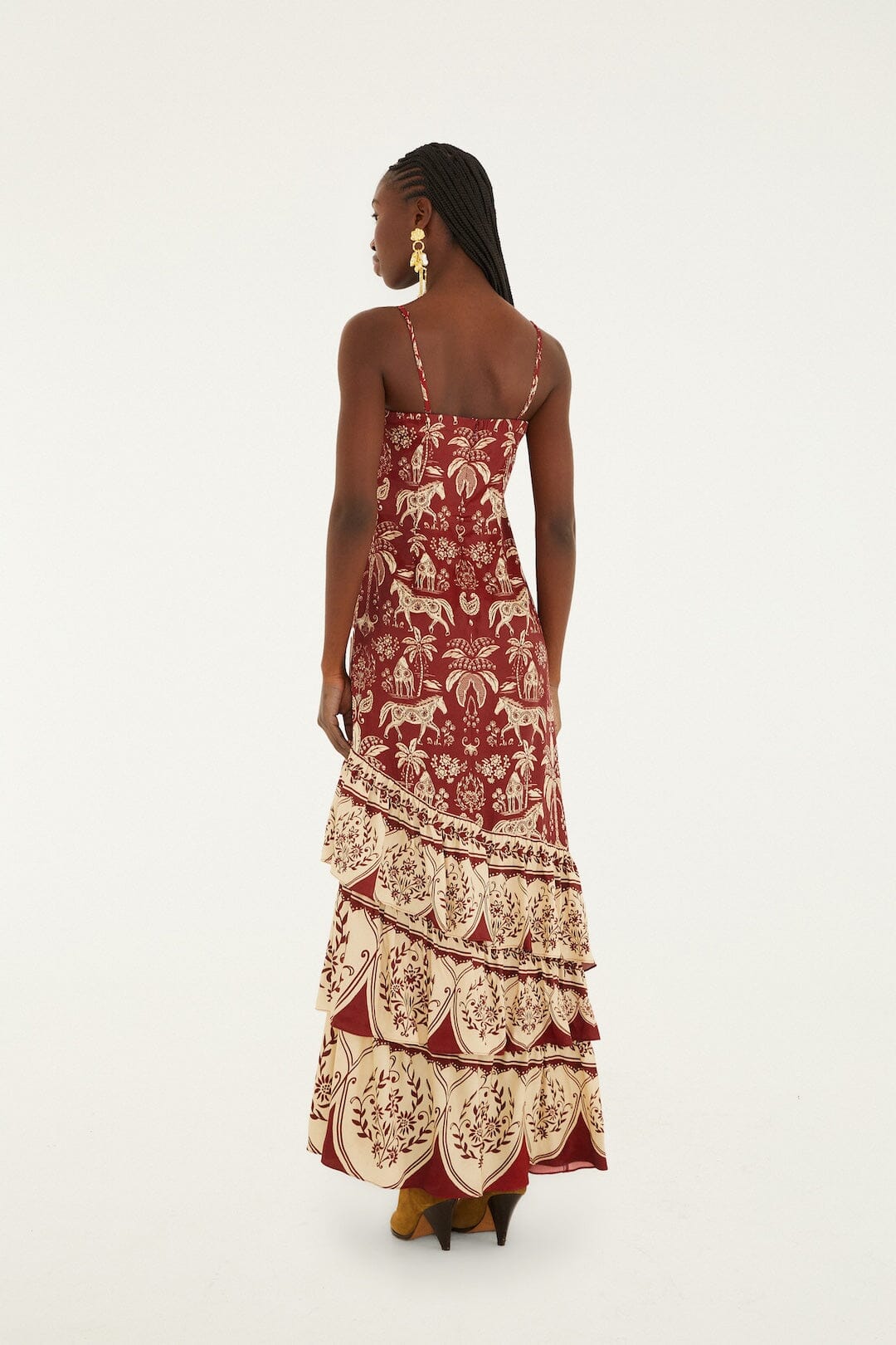 Dark Red Haras Sleeveless Lenzing™ Ecovero™ Viscose Maxi Dress