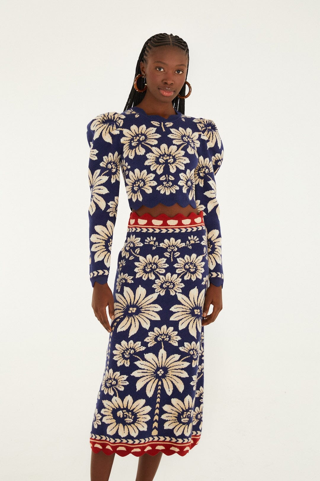 Blue Luna Knit Midi Skirt