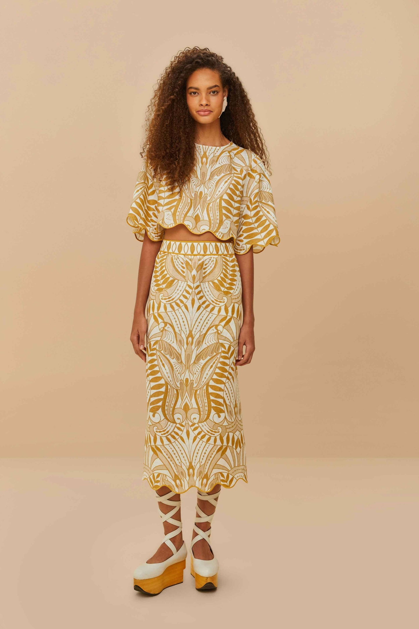 Off-White Lace Nature Euroflax™ Premium Linen Blouse