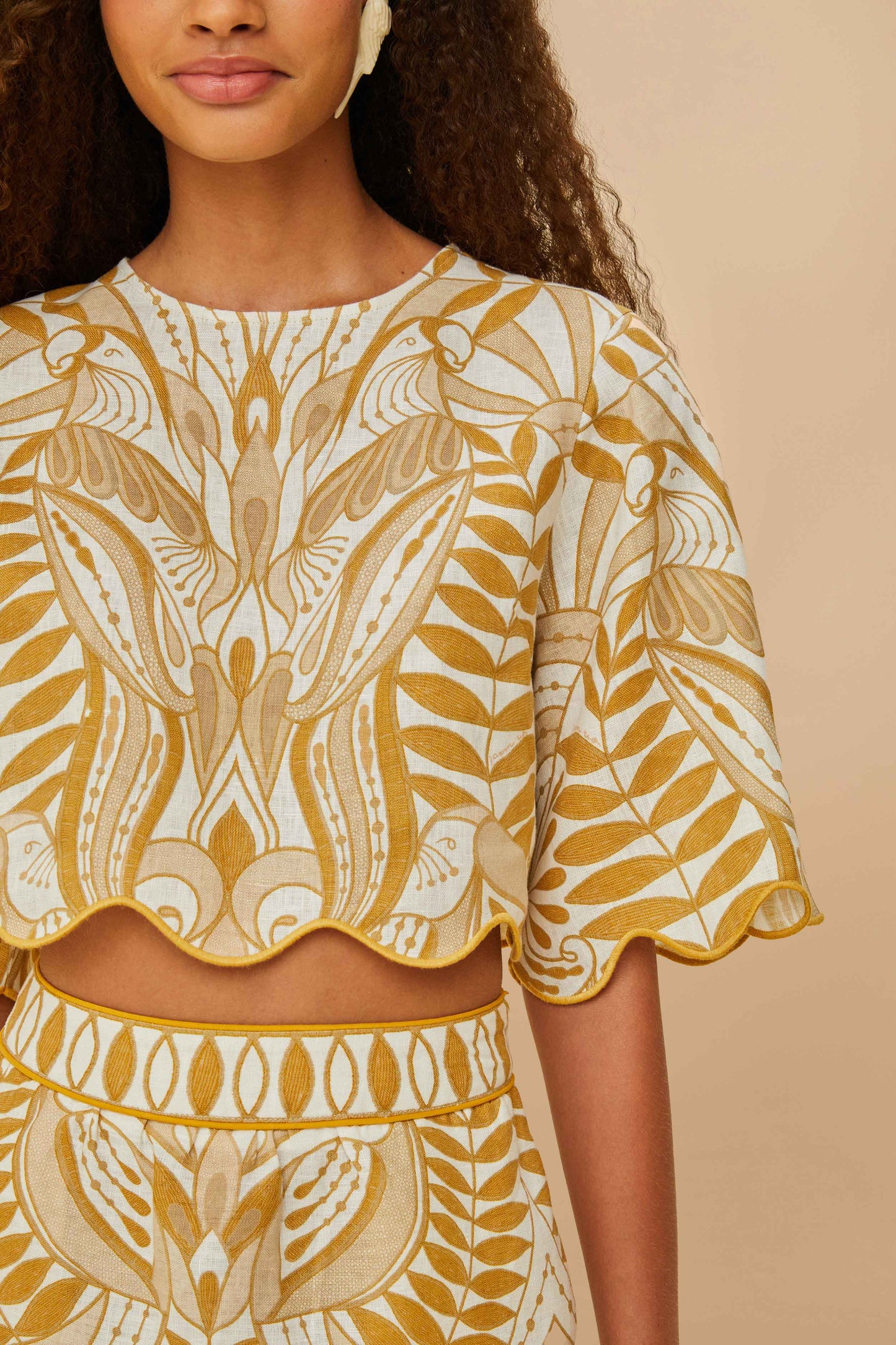 Off-White Lace Nature Euroflax™ Premium Linen Blouse