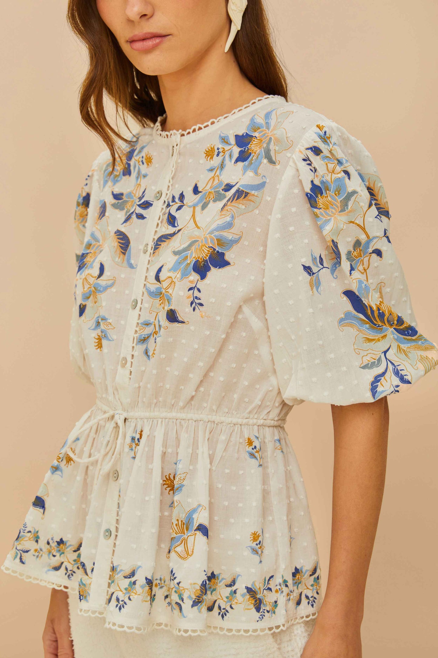 Off-White Mystic Blue Lotus Dreamscape Blouse