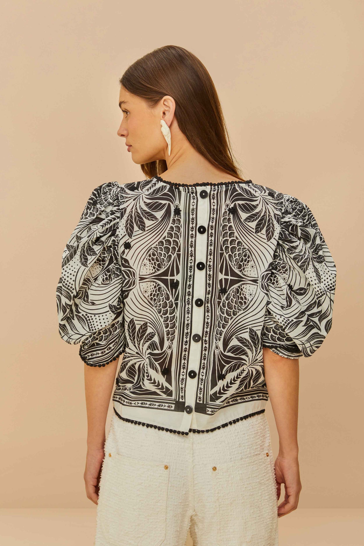 Off-White Monochrome Elegance Scarf Blouse