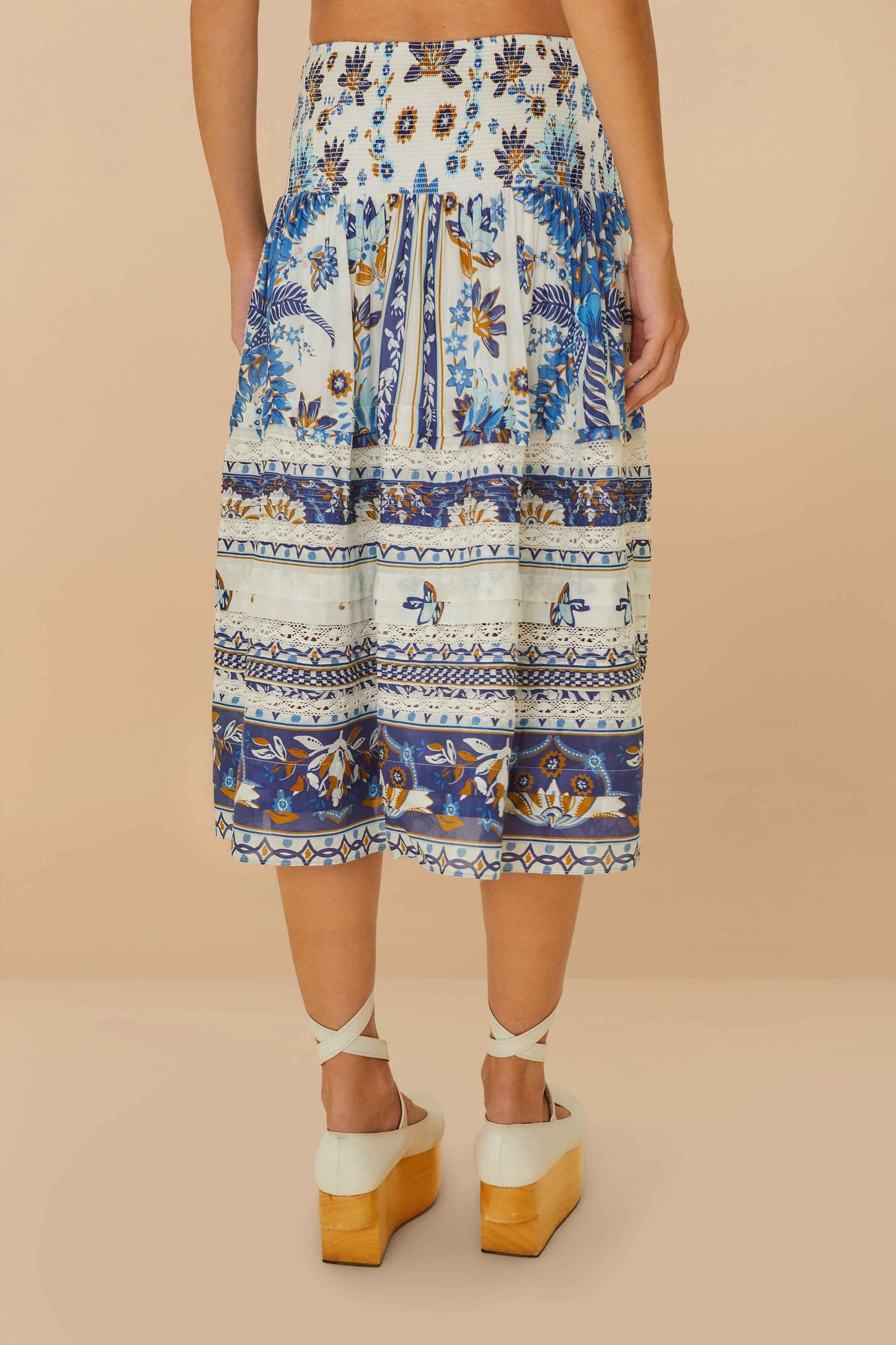 Off-White Ana Tapestry Organic Cotton Midi Skirt