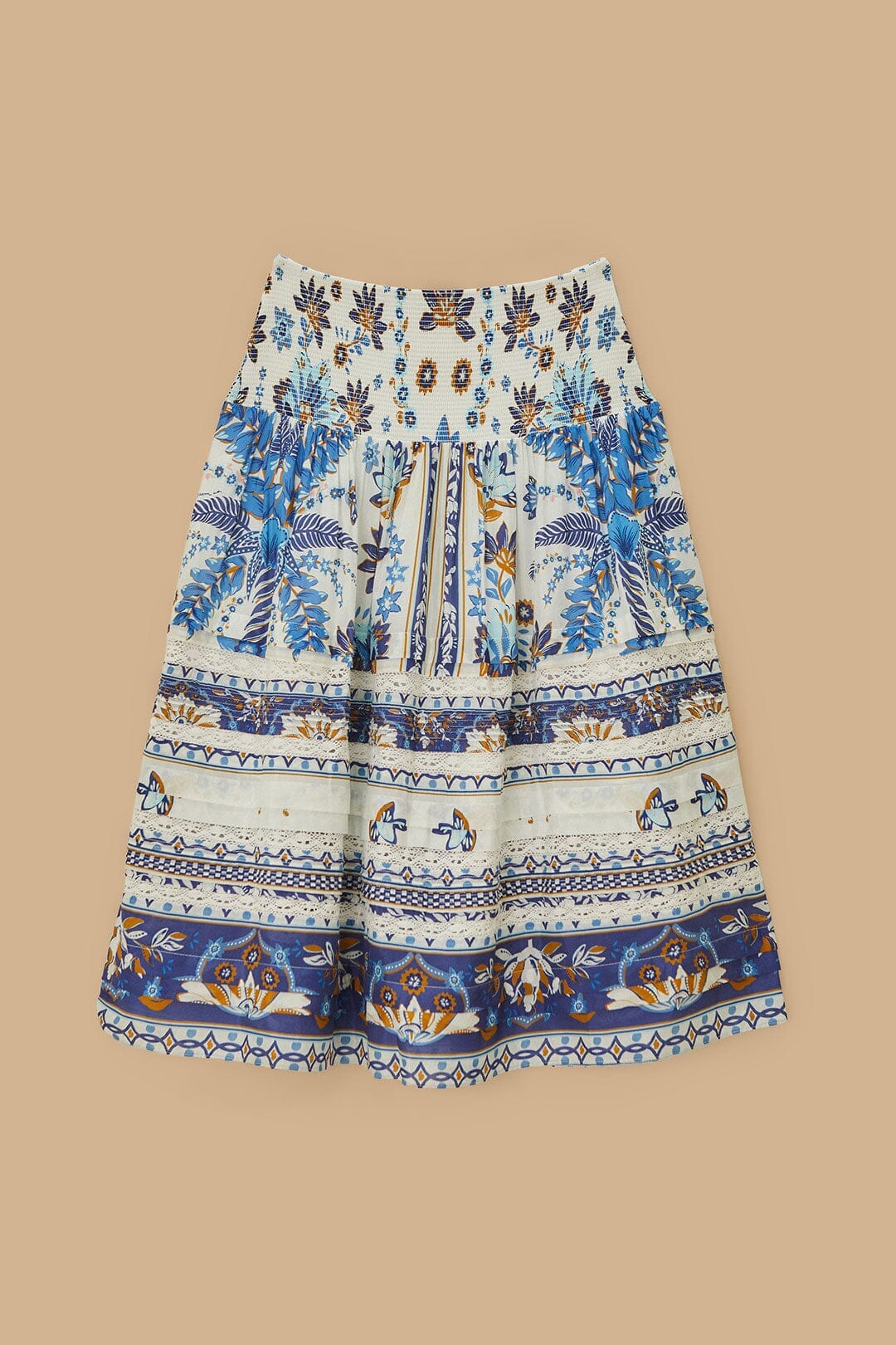 Off-White Ana Tapestry Organic Cotton Midi Skirt
