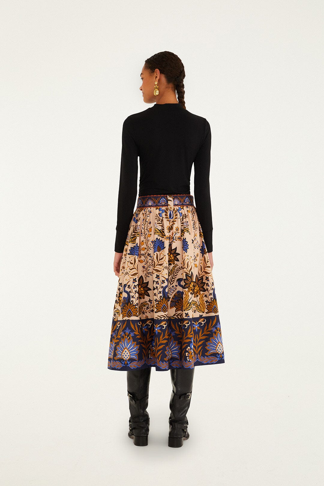 Pink Marvelous Garden Midi Skirt