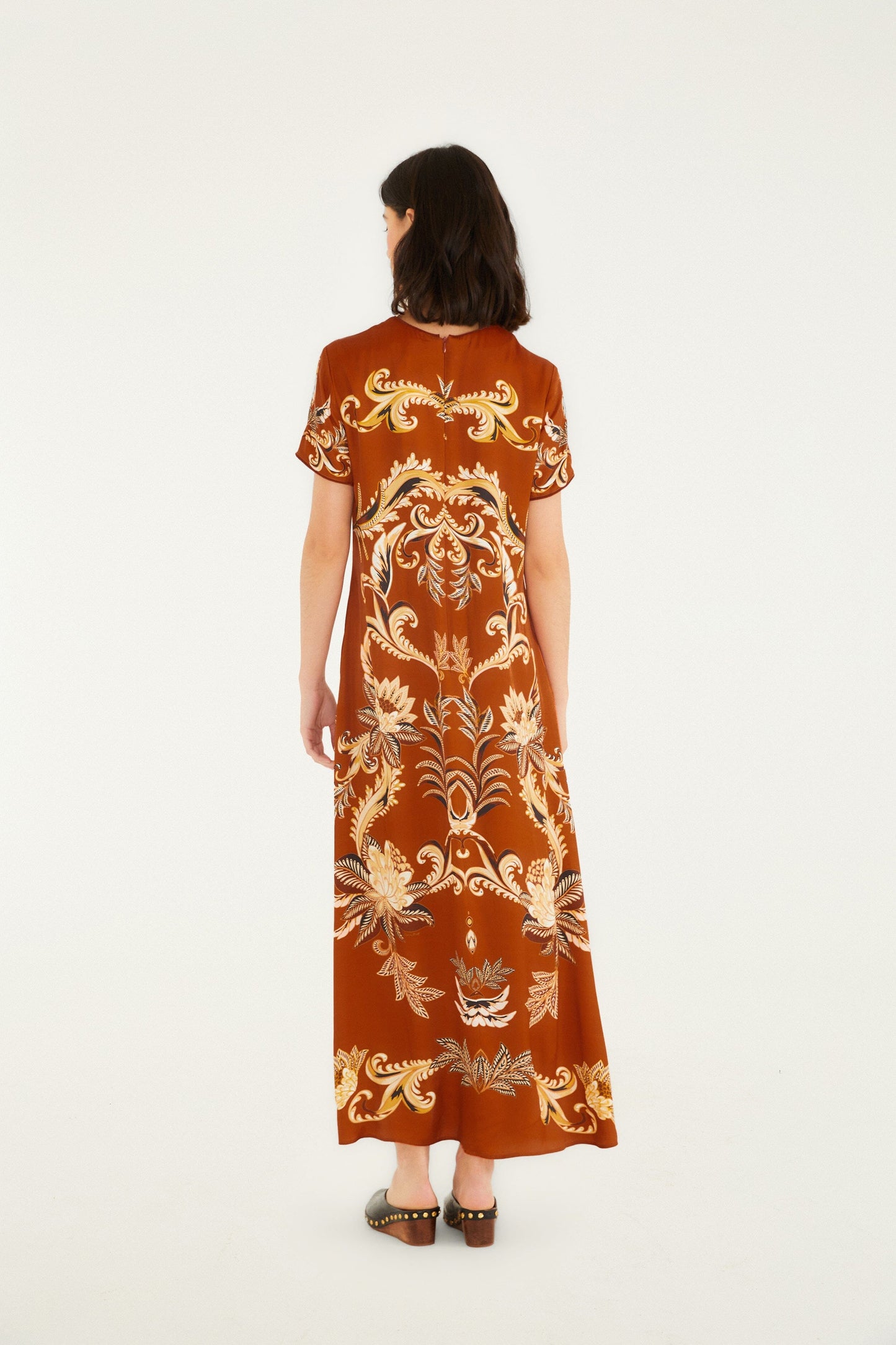 Orange Arabesque Paradise Lenzing™ Ecovero™ Viscose Maxi Dress