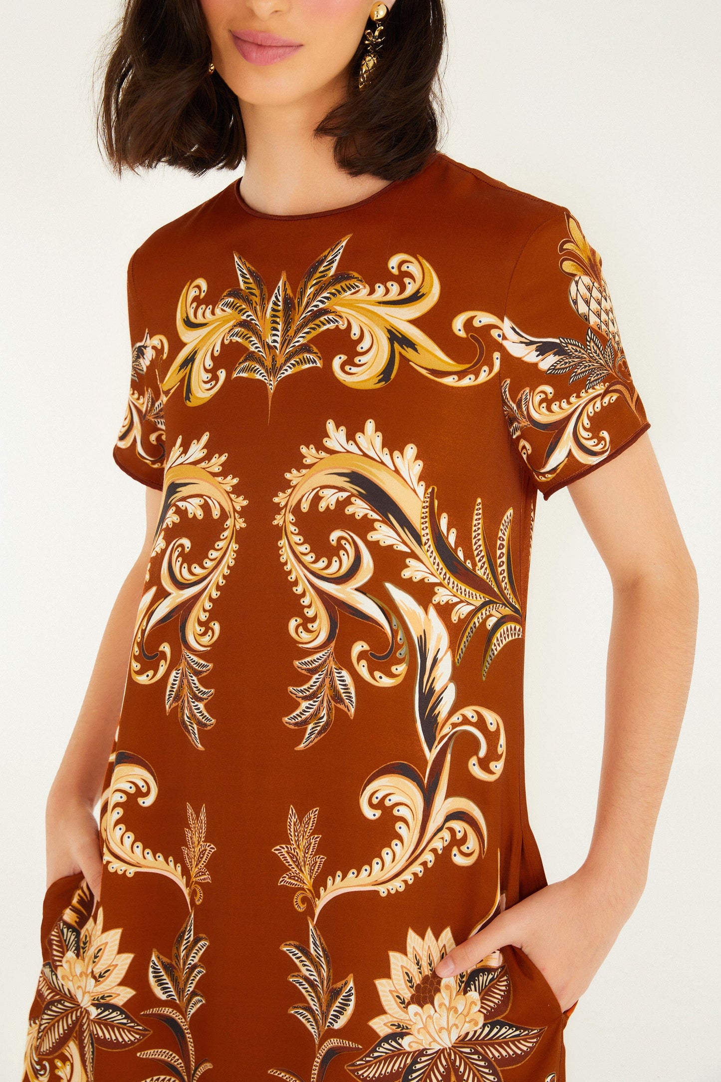 Orange Arabesque Paradise Lenzing™ Ecovero™ Viscose Maxi Dress