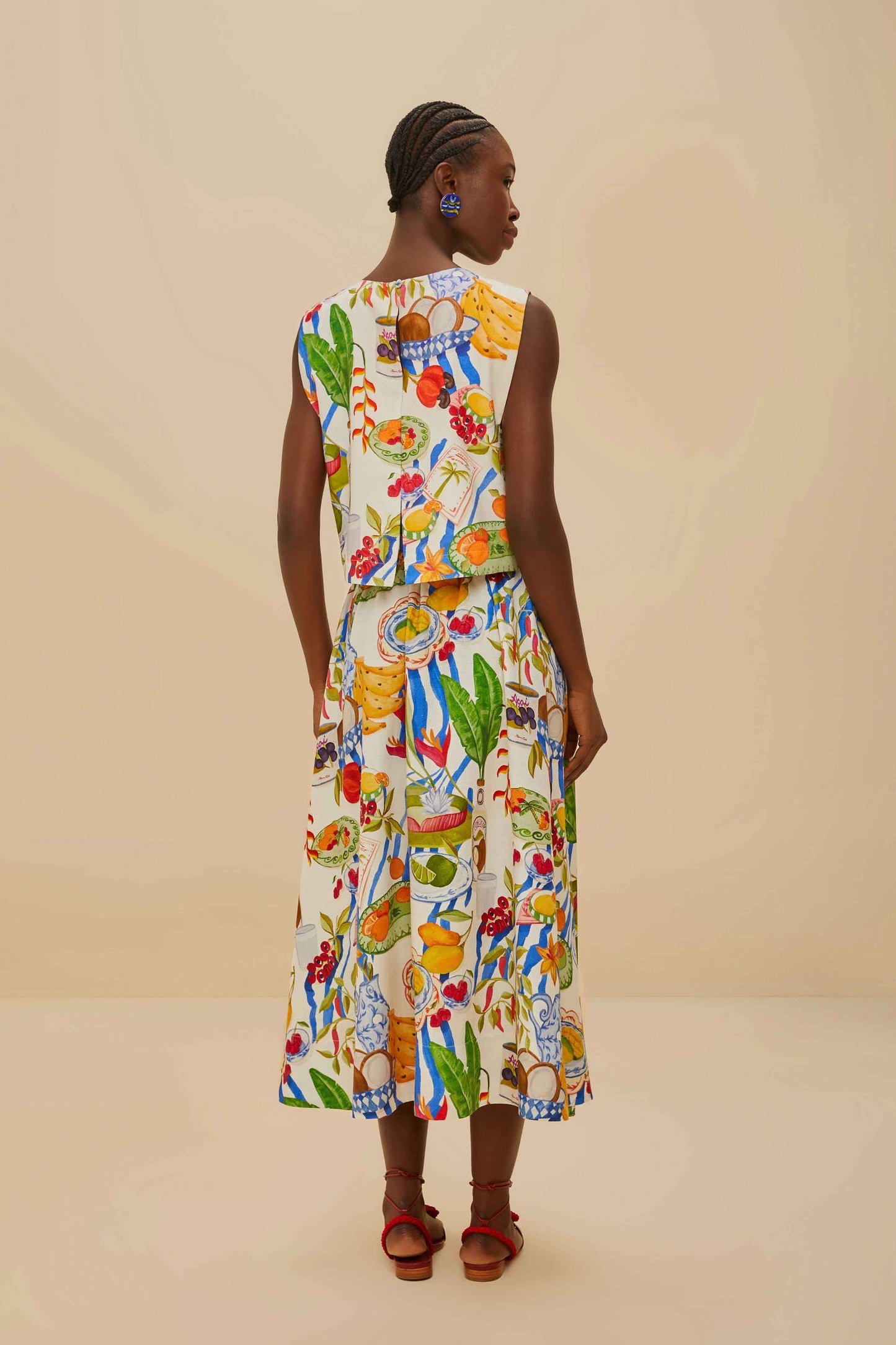 Off-White Fresh Table LENZING™ ECOVERO™ Euroflax™ Midi Skirt